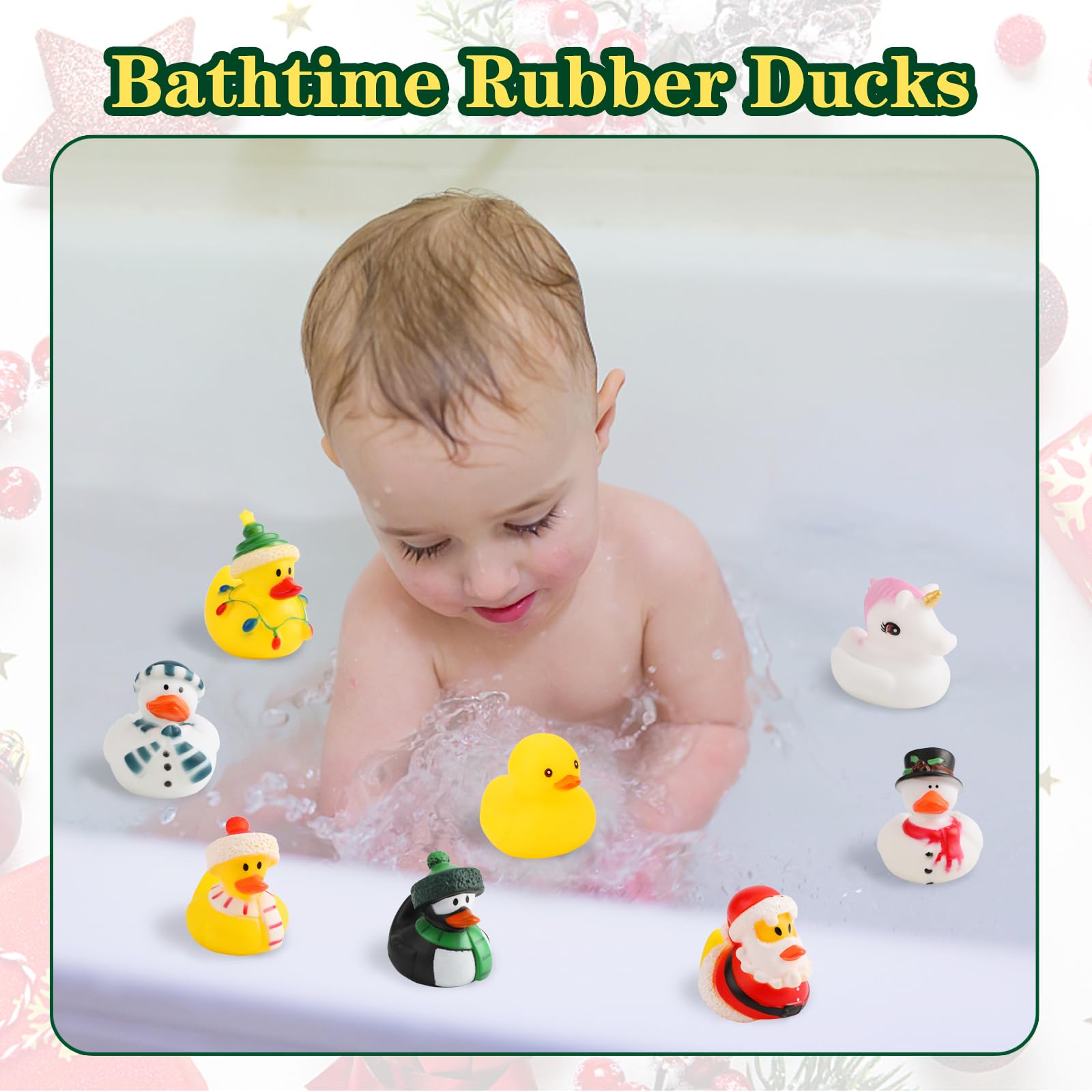 Christmas Advent Calendar 2025 for Kids 24 Days Christmas Countdown Calendar with Rubber Ducks Bath Toys Xmas Party Favors Fun T