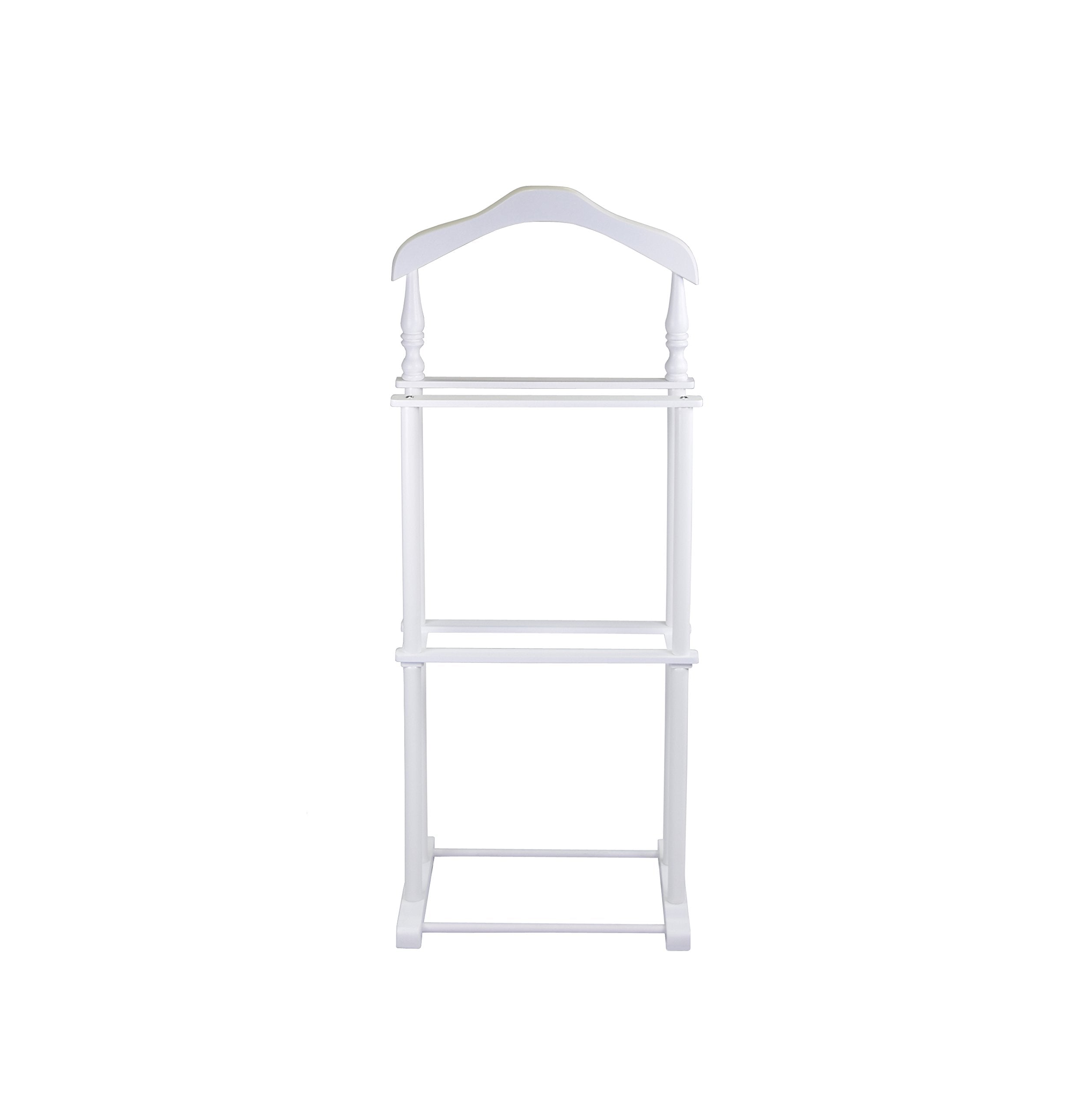 Proman Products Sakura Twin Valet With Wooden Hanger, Trouser Bar & Tie Bar, White