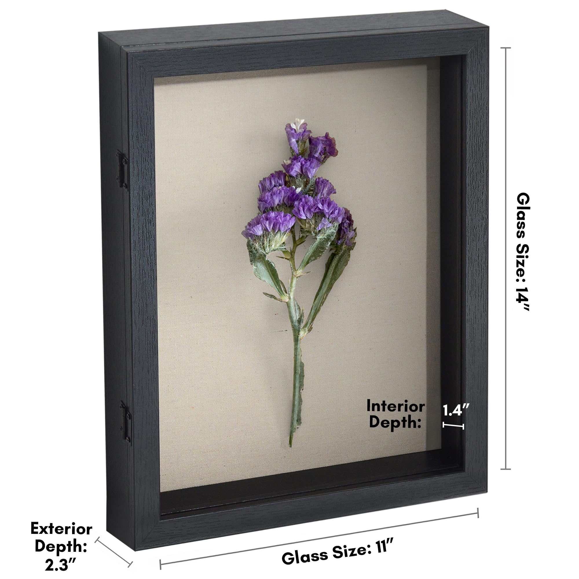Americanflat Front Opening 11x14 Shadow Box Frame with Shatter-Resistant Glass - Silhouette Collection - Shadow Box Display Case