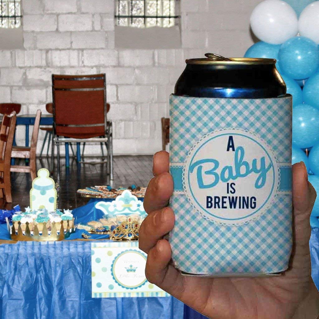 Victorystore Can And Beverage Coolers - Custom Baby Shower,''A Baby Is Brewing'' Baby Boy Design, Set Of 48