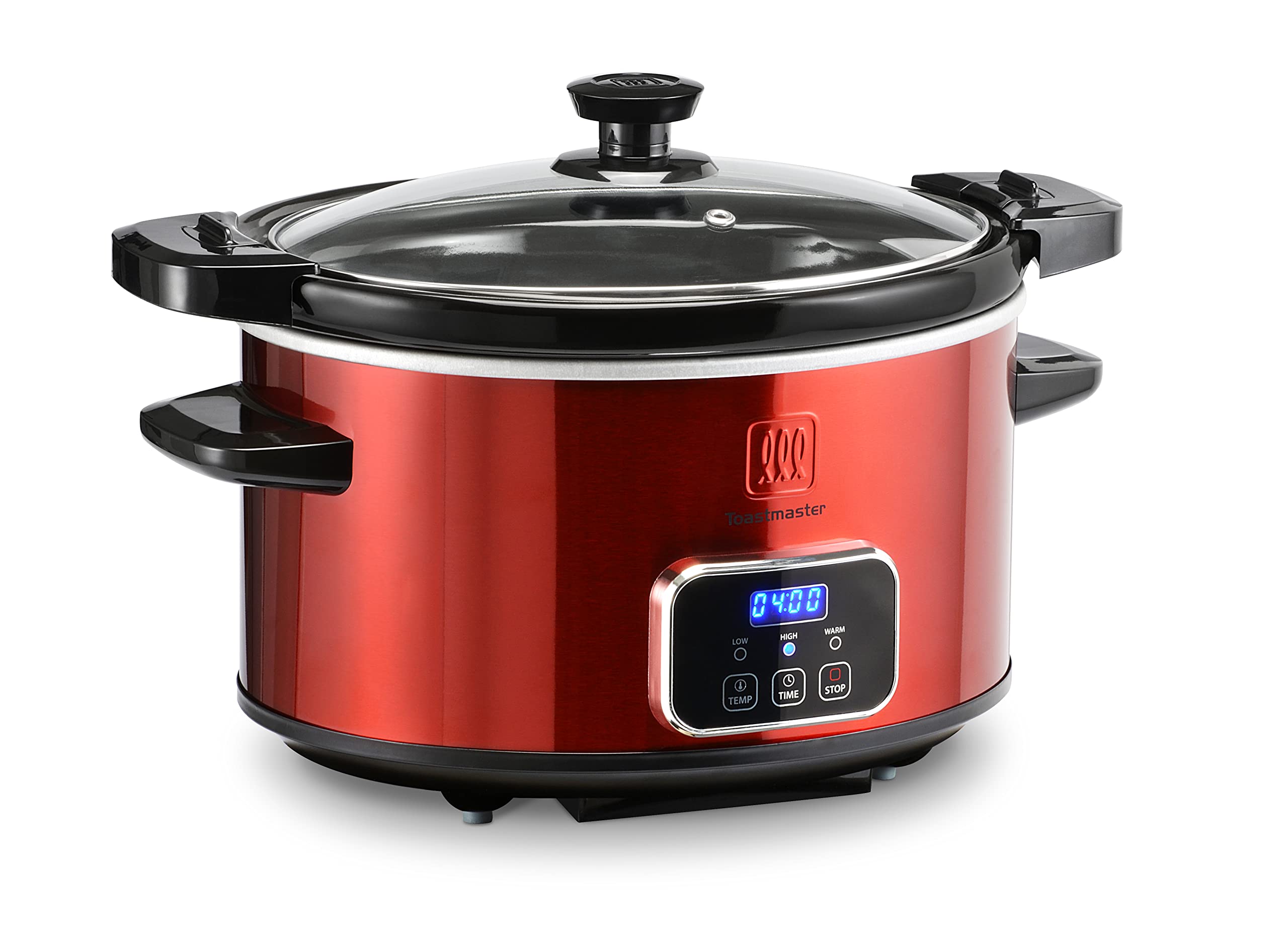 Toastmaster 4Quart Digital Slow Cooker with Locking Lid (Red)