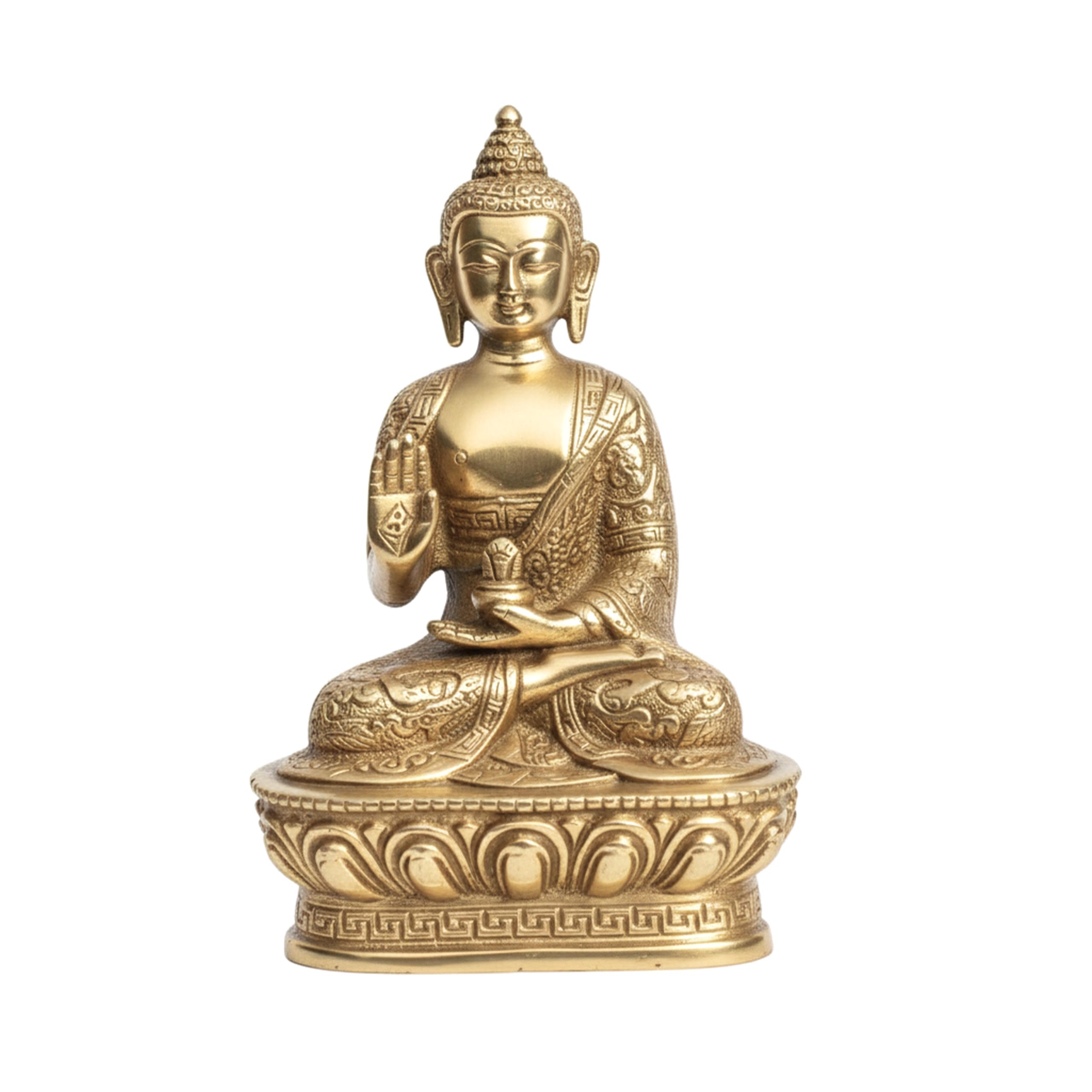 Brongs Brass Buddha Ji Statue | Height - 17 Cm Aprrox. | Weight - 990 Gram Approx. | Vastu Idol For Home And Office | Zonal Plac