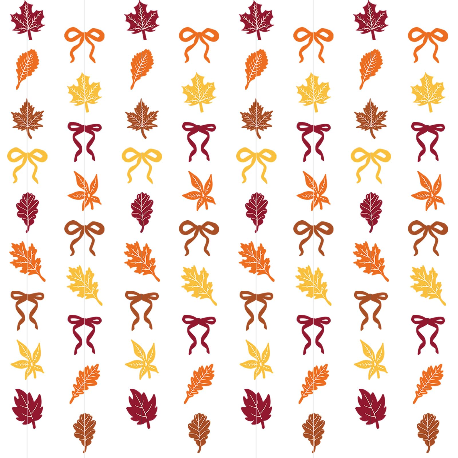TaoBary 8 Pack Thanksgiving Fall Maple Leaves Garland Banner for Thanksgiving Mantle Decorations Autumn Home Farmhouse Decor Map