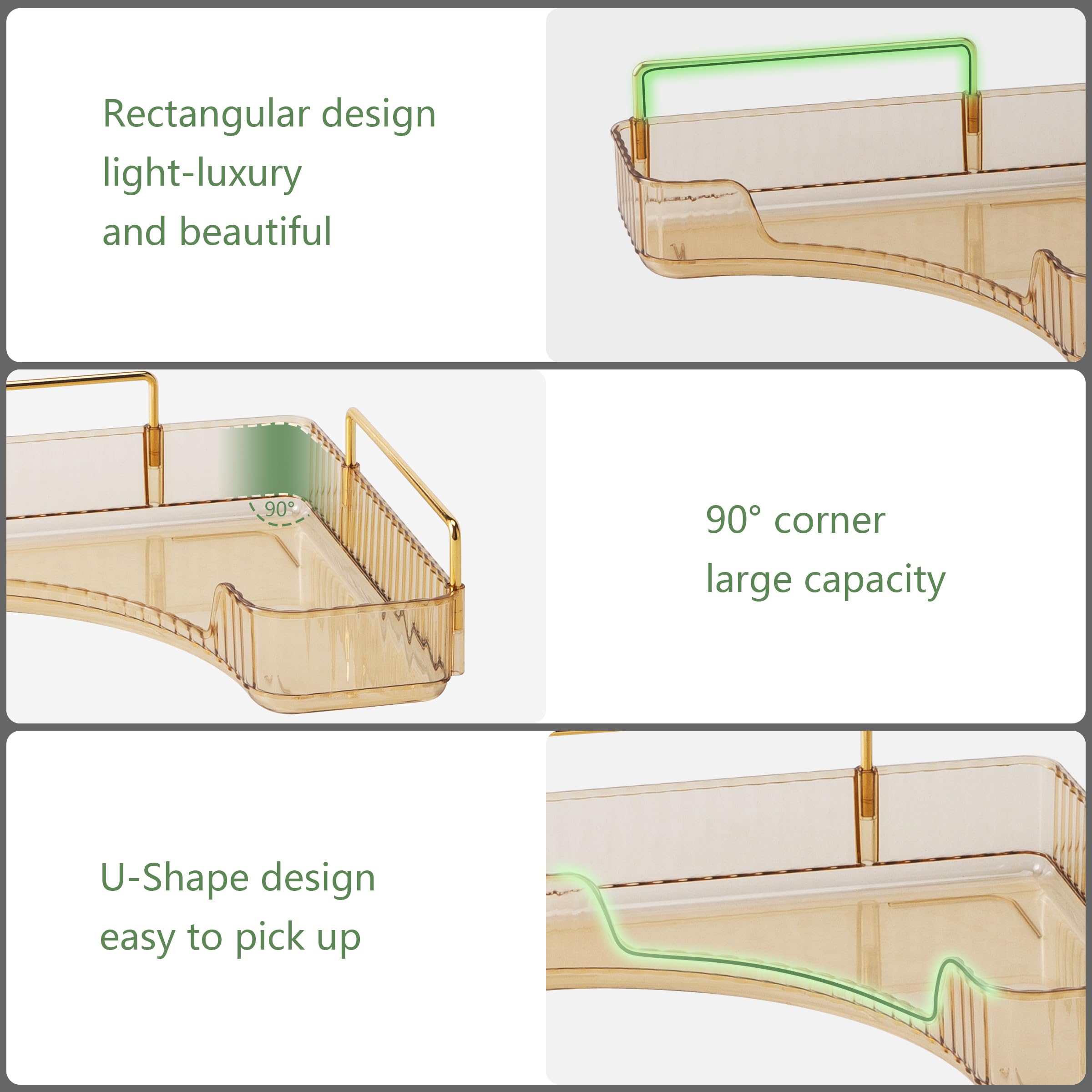 Weidace Corner Bathroom Counter Organizer Bathroom Countertop Shelf Makeup Organizer For Vanity Perfume Tray For Corner Storage