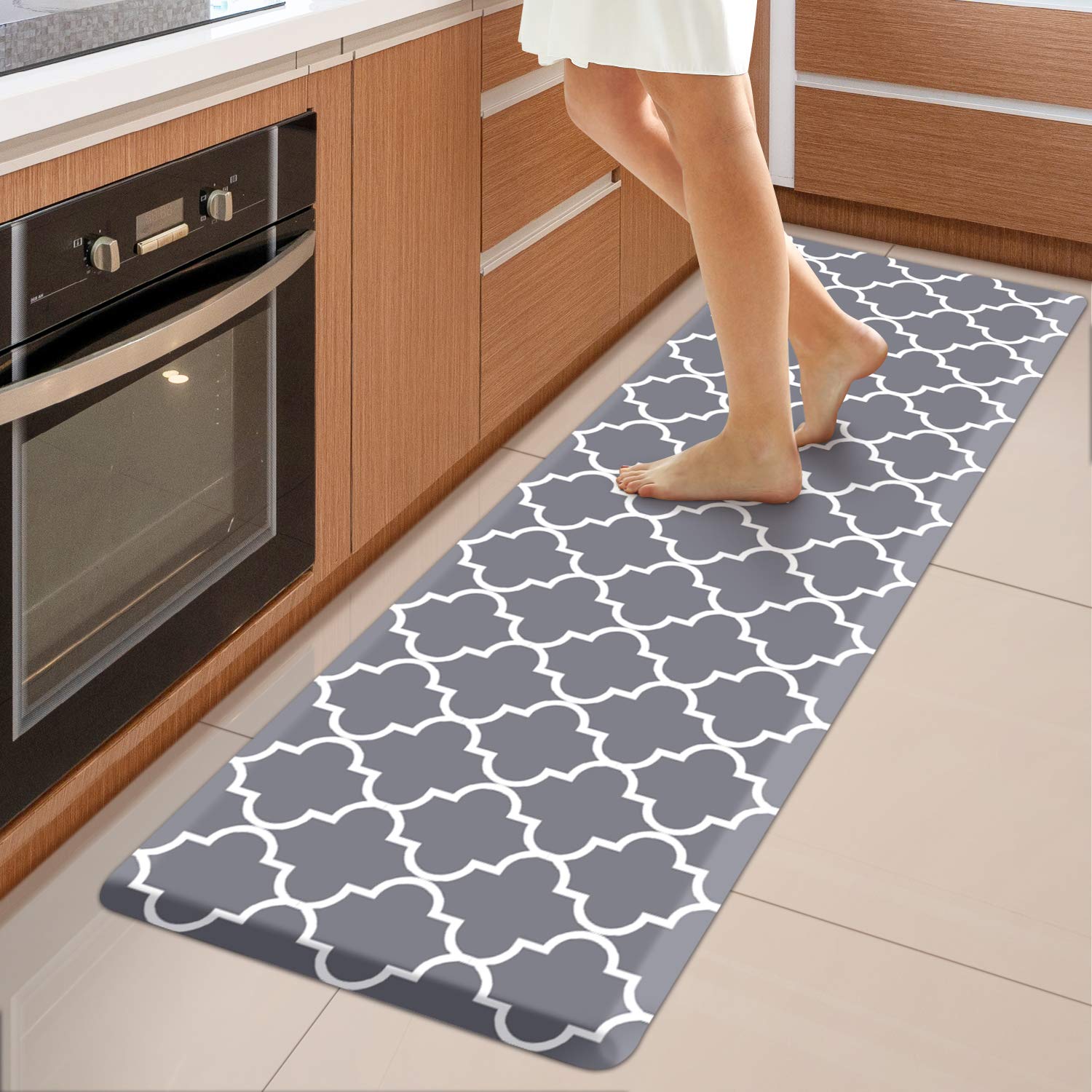 Wiselife Kitchen Mat Cushioned Anti-Fatigue Kitchen Rug,17.3''X 60'',Non Slip Waterproof Kitchen Mats And Rugs Heavy Duty Pvc Er