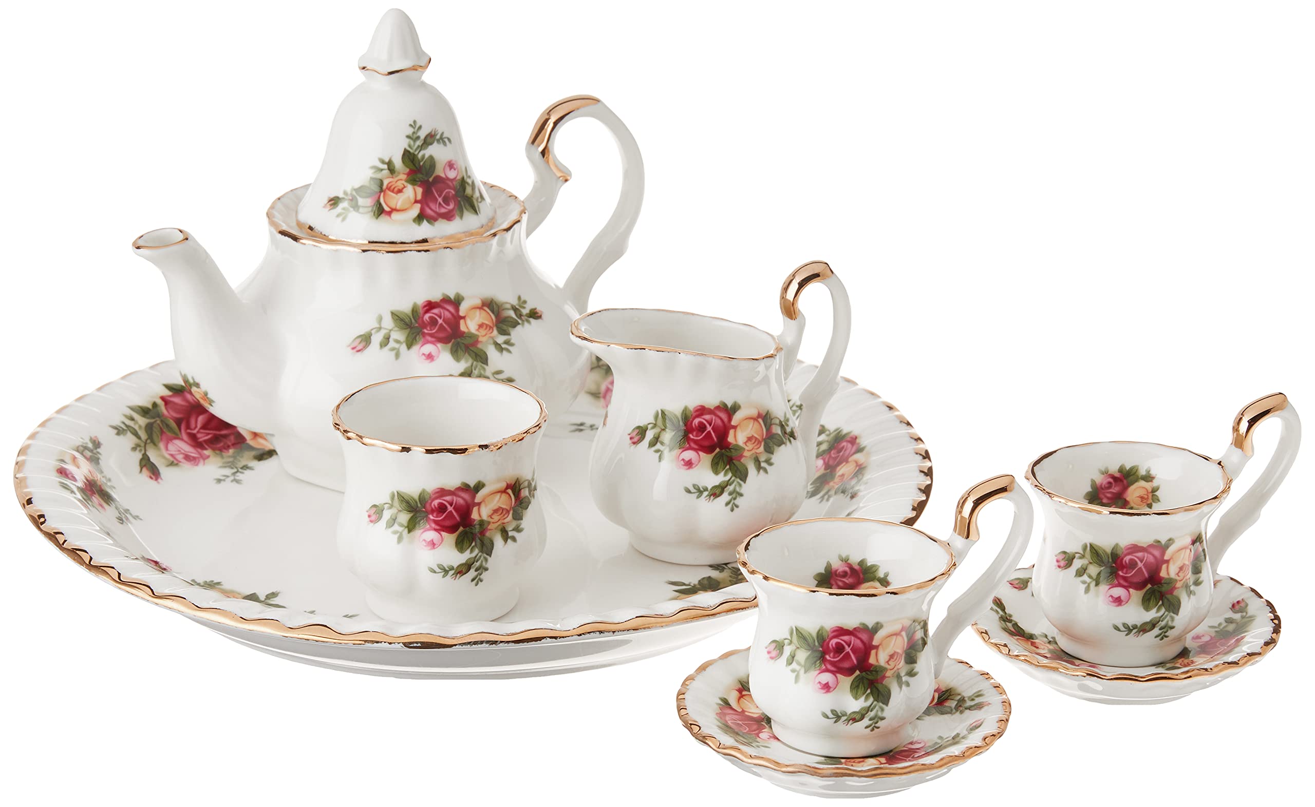 Royal Albert Old Country Roses Le Petite 9-Piece Tea Set, Multi