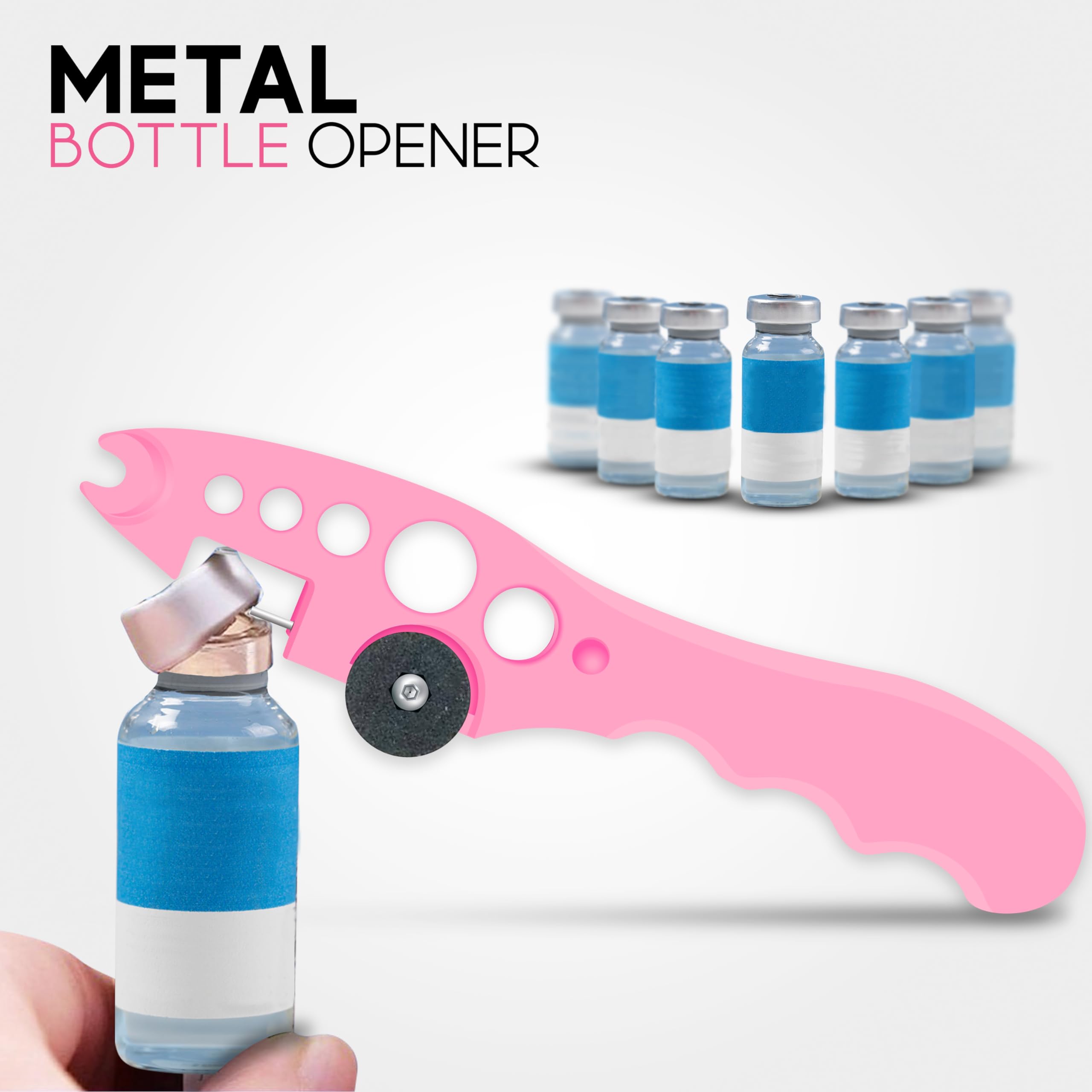 OTICA Ampoule Cutter for Doctors Nurse, Glass Bottle Cap Remover Cutter Ampule Breaker for Hospital and Clinic (Pink)