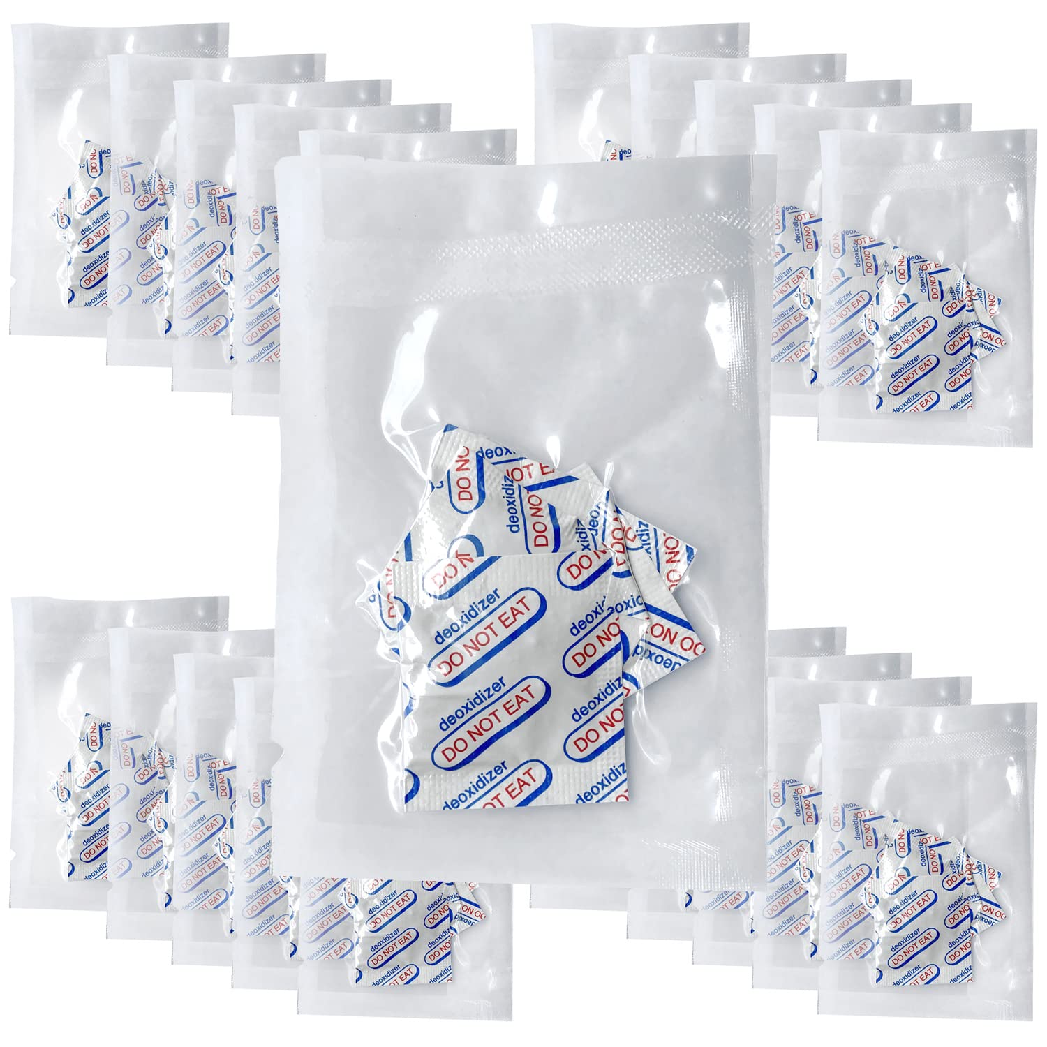 Oxygen Absorbers For Food Storage 300Cc (5 Pcs In Vacuum Sealed Bag X 20, Total 100 Packets) O2 Absorbers Food Grade Oxygen Abso