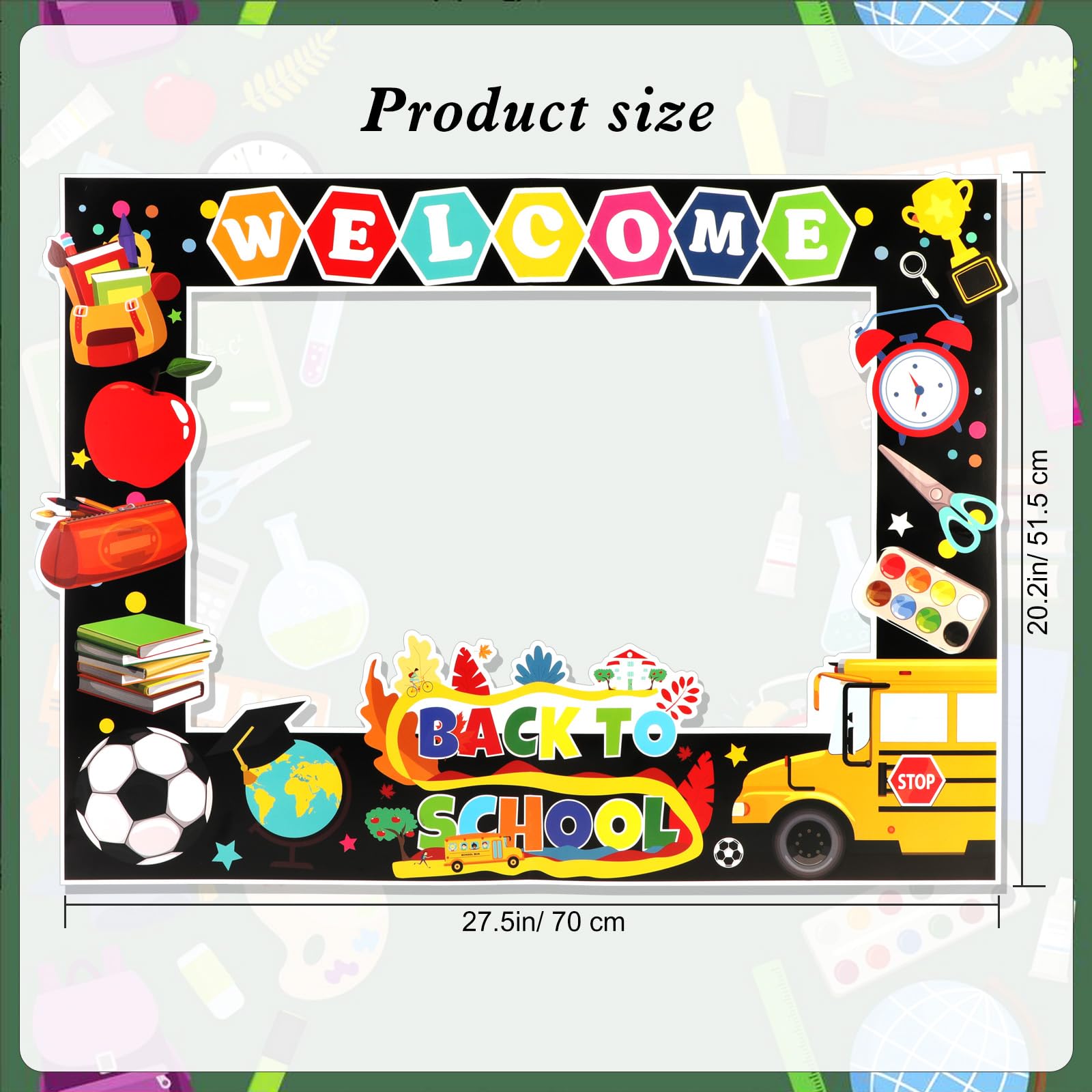 Howaf Back To School Photo Booth Props First Day Of School Photo Frame And 27Pcs Welcome Back To School Paper Glasses, Back To S