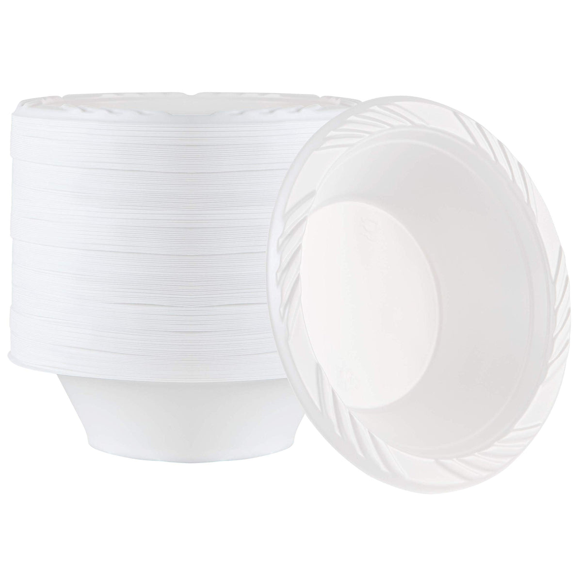 Plasticpro 800 Count Disposable 12 Ounce White Plastic Soup Bowls