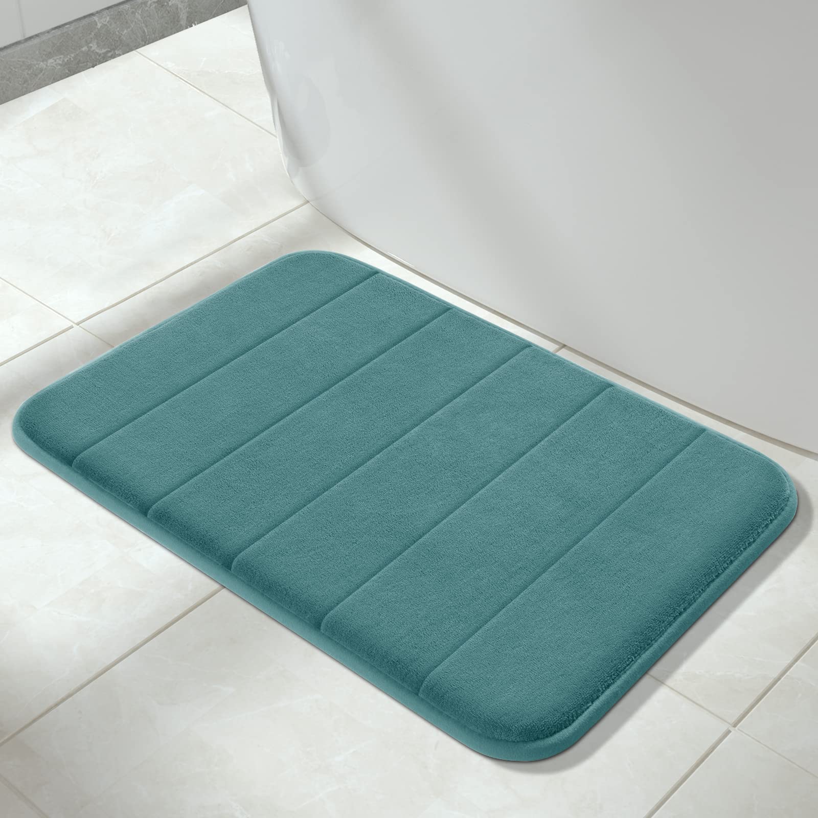 Yimobra Memory Foam Bath Mat Large Size, 24 X 17 Inches, Soft And Comfortable, Super Water Absorption, Non-Slip, Thick, Machine