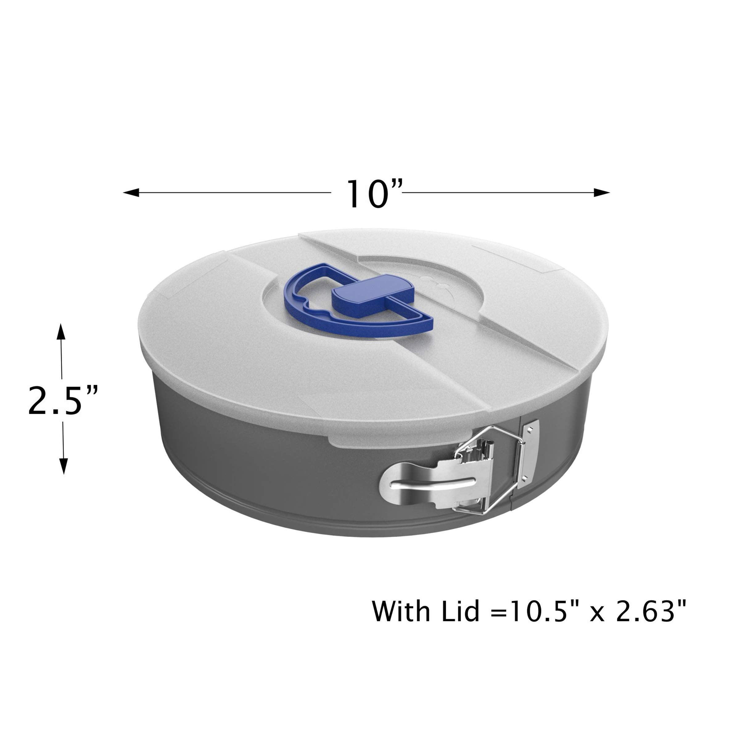 Classic Cuisine Springform Cheesecake Pan - 10" Nonstick Carbon Steel with Lid, White, Anti-Warping Model 82-KIT1101