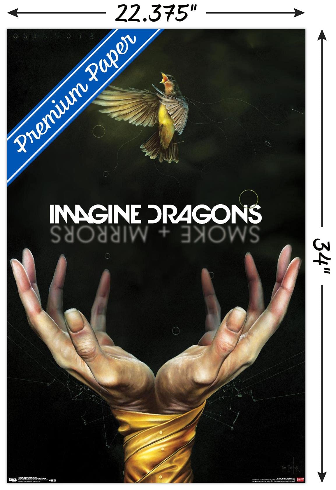Trends International Imagine Dragons - Smoke Wall Poster, 22.375'' X 34'', Premium Unframed Version