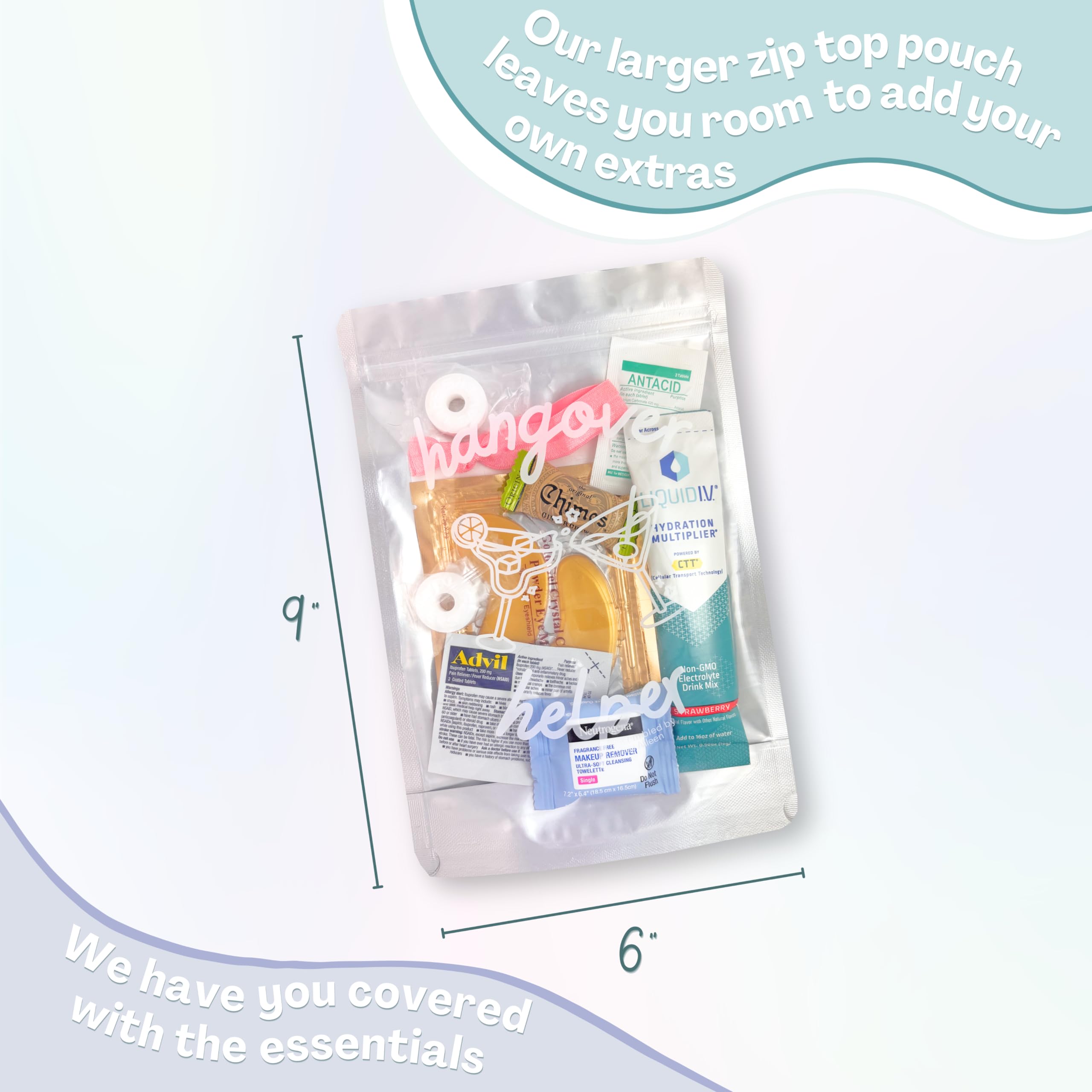 Hangover Kit (5 Pack) Pre Filled Party Favors, Goodie Bags, Gift For Bachelorette, Wedding, 21St Birthday, Girls Trip And All Ce