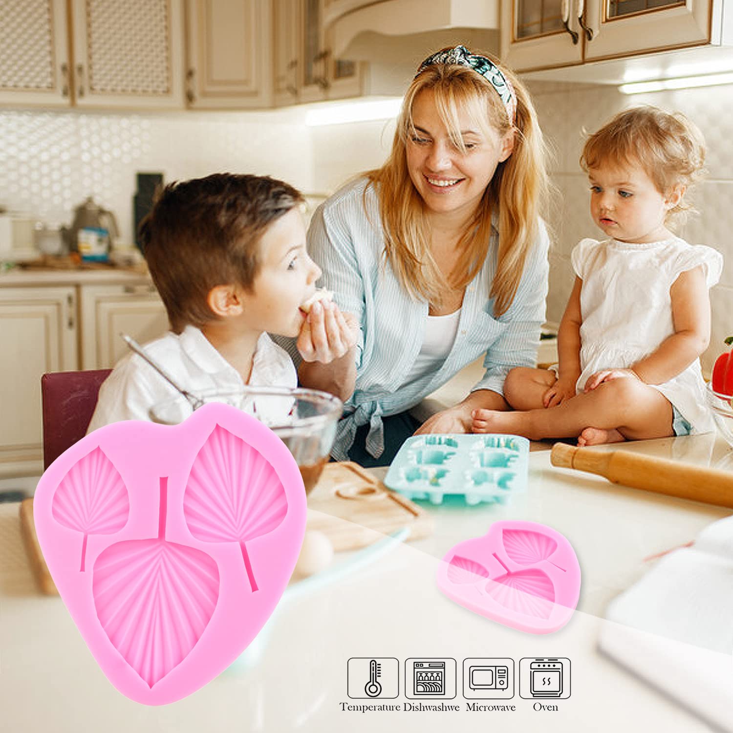 Zixiang Leaf Silicone Molds Fan Leaf Fondant Mold Palm Leaf Fondant Flower Leaf Silicone Molds For Cake Decorating Polymer Clay
