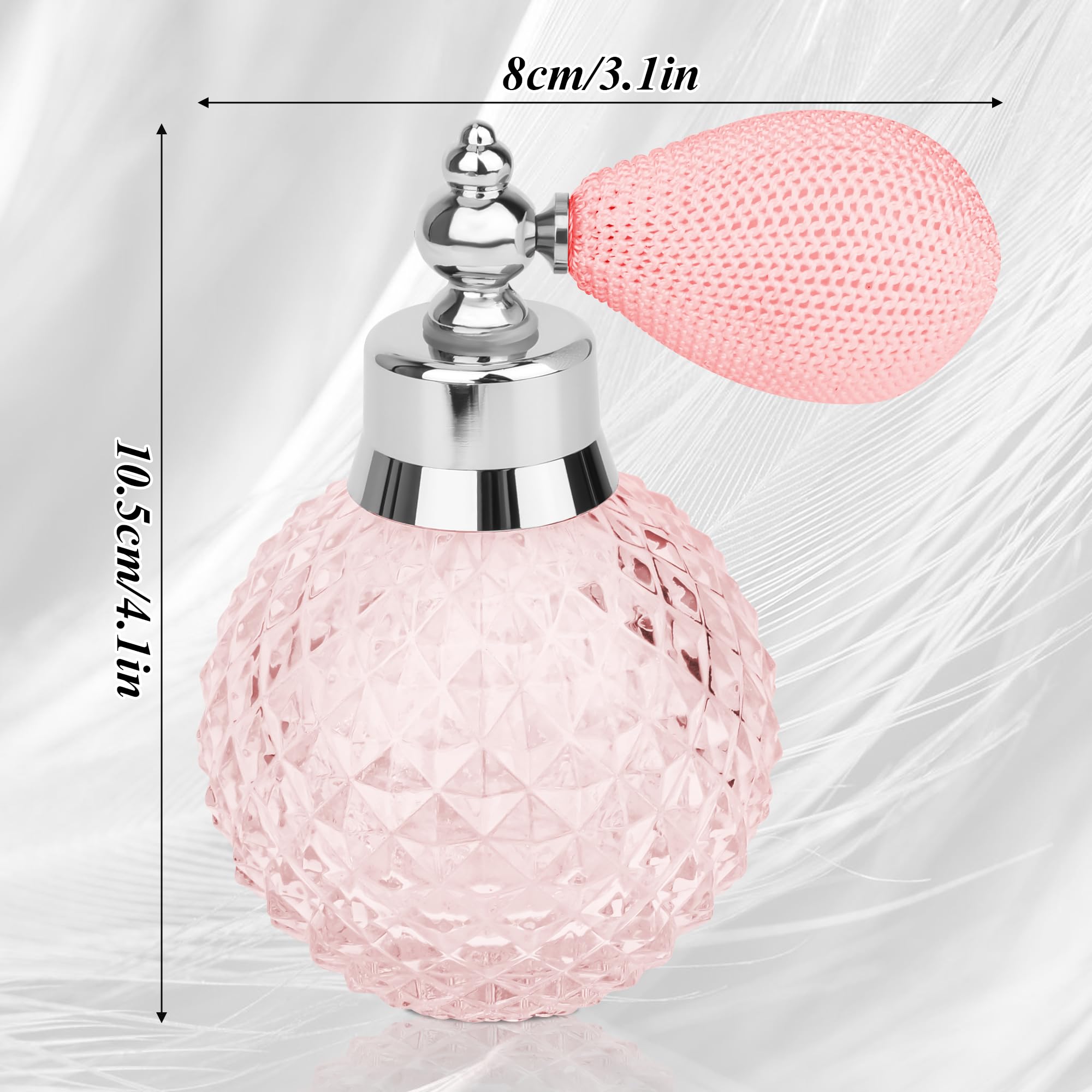 Coolrunner Crystal Art Vintage Style Refillable Perfume Atomizer Spray Bottle 100Ml (Pink)