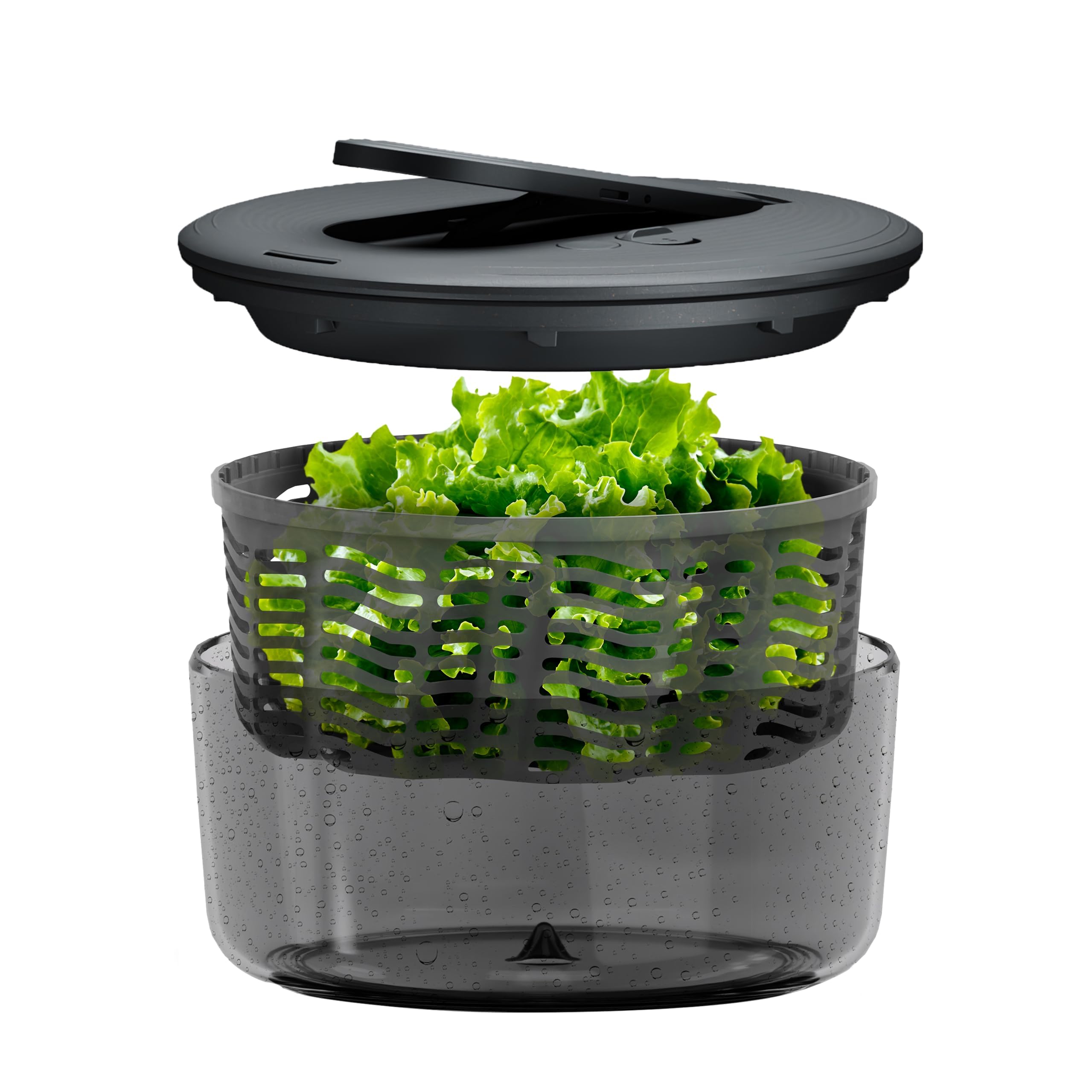 Zyliss Swift Dry Salad Spinner - Fruit Cleaner & Lettuce Spinner with Push Pump - Non-Slip Bowl - Dishwasher Safe - Large