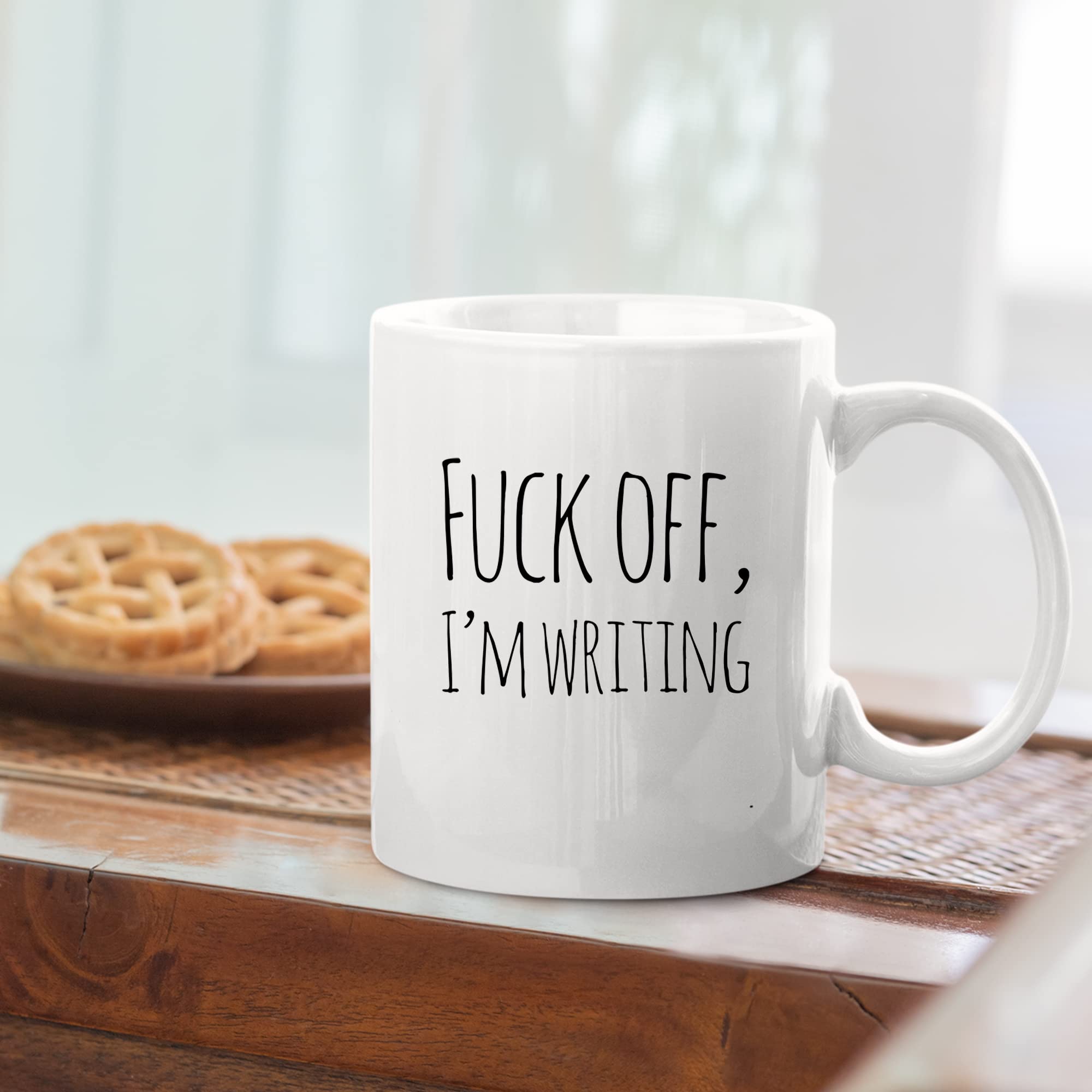 Writing Mug Mugs for Writers F**k Off I'm Writing Novelty Ceramic Coffee Cup Gifts for Writer 11 Ounces White Cups