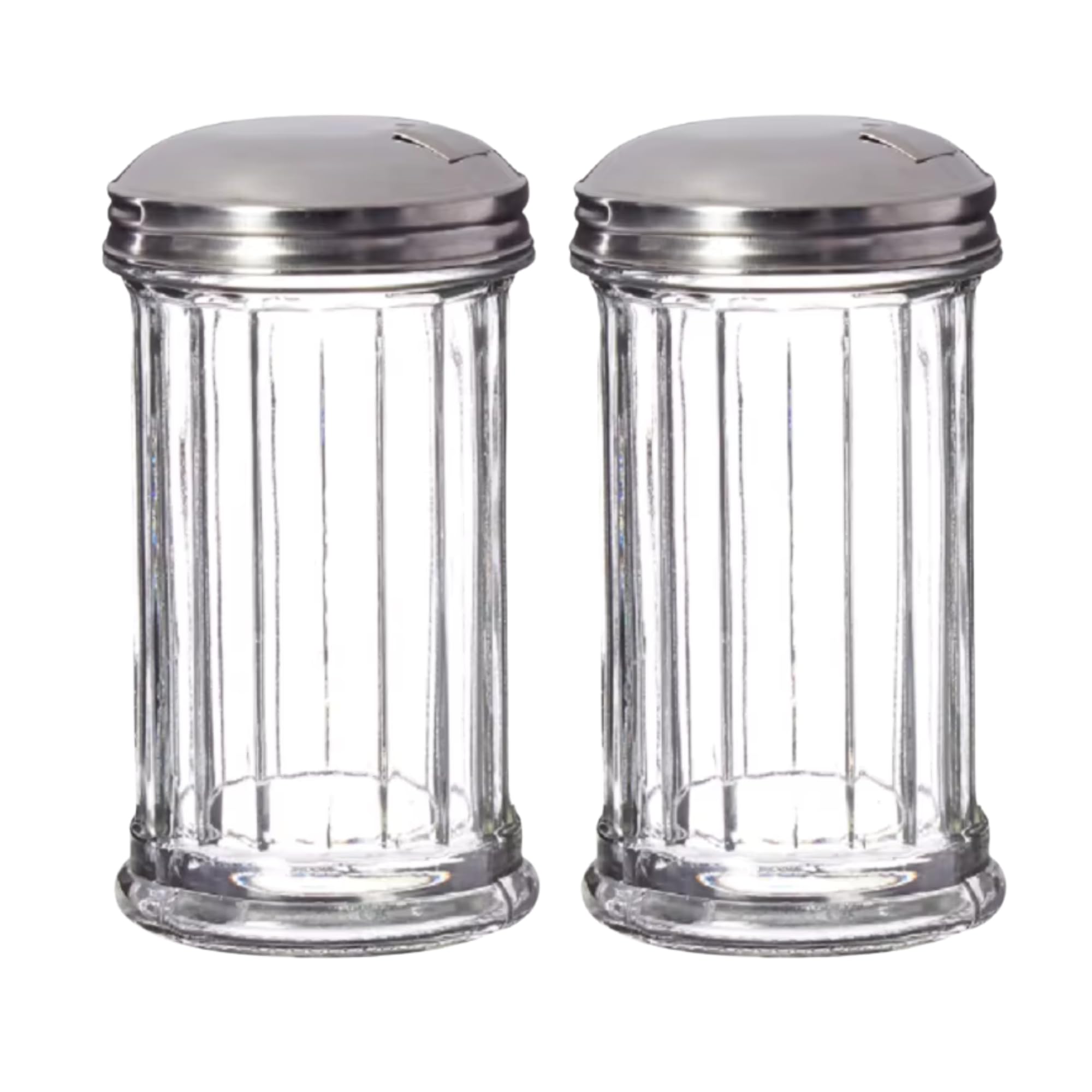 Glass Sugar Dispenser with Chrome Pour Spout - Retro 50s Diner Style Sugar Shaker/Pourer for Coffee, Tea & Kitchen Countertops (