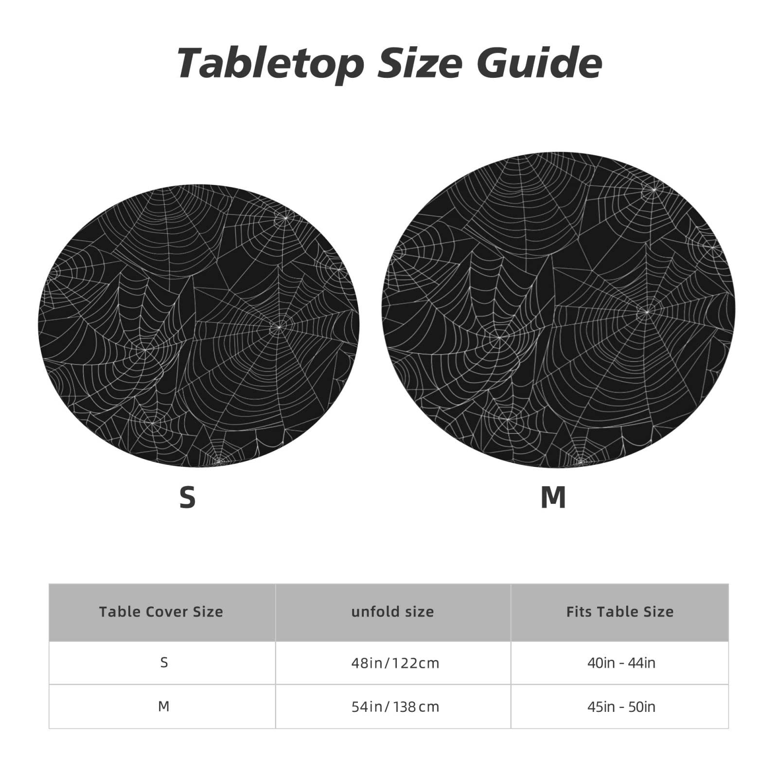 Will Budxeg Halloween Black Bat Spider Web Round Fitted Table Covers Elastic Edge Circle Tablecloth For Dining Party Holiday Fit