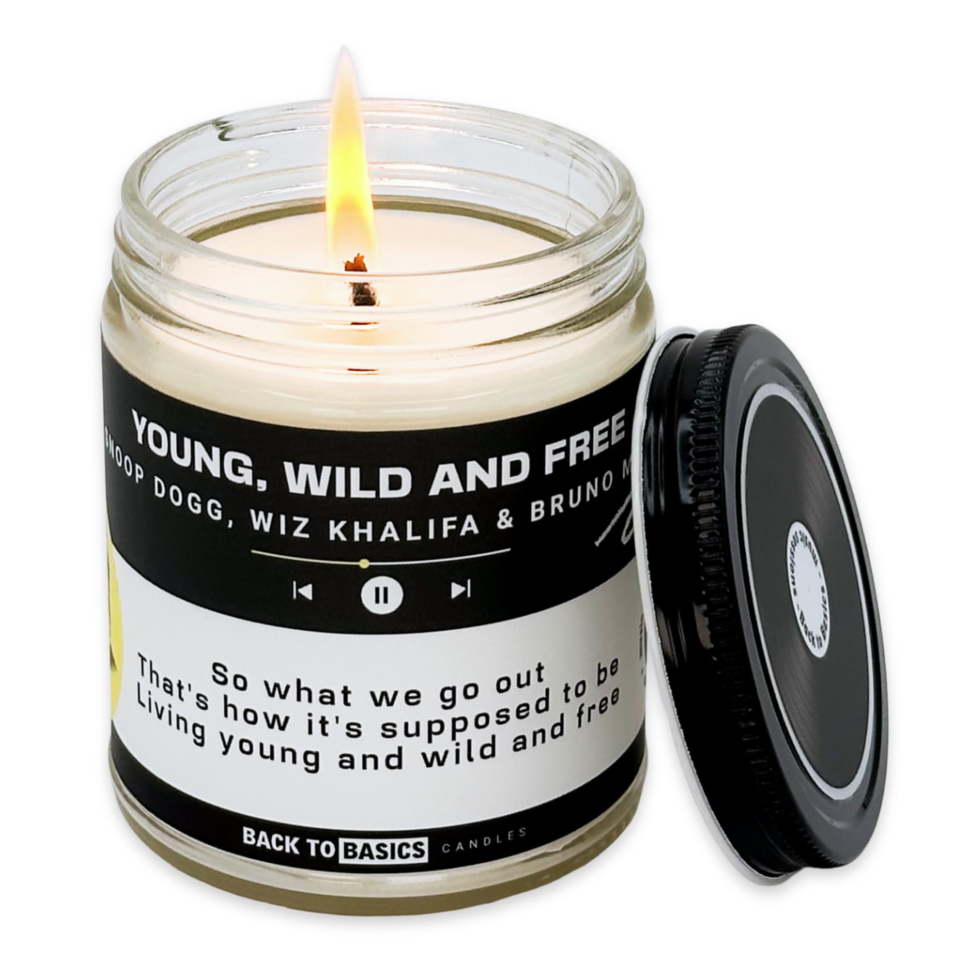 Back to Basics Candles | Young Wild and Free - 9oz Soy Wax Lavender Scented Candle for Home Decor, Birthday Gifts for Women, Men