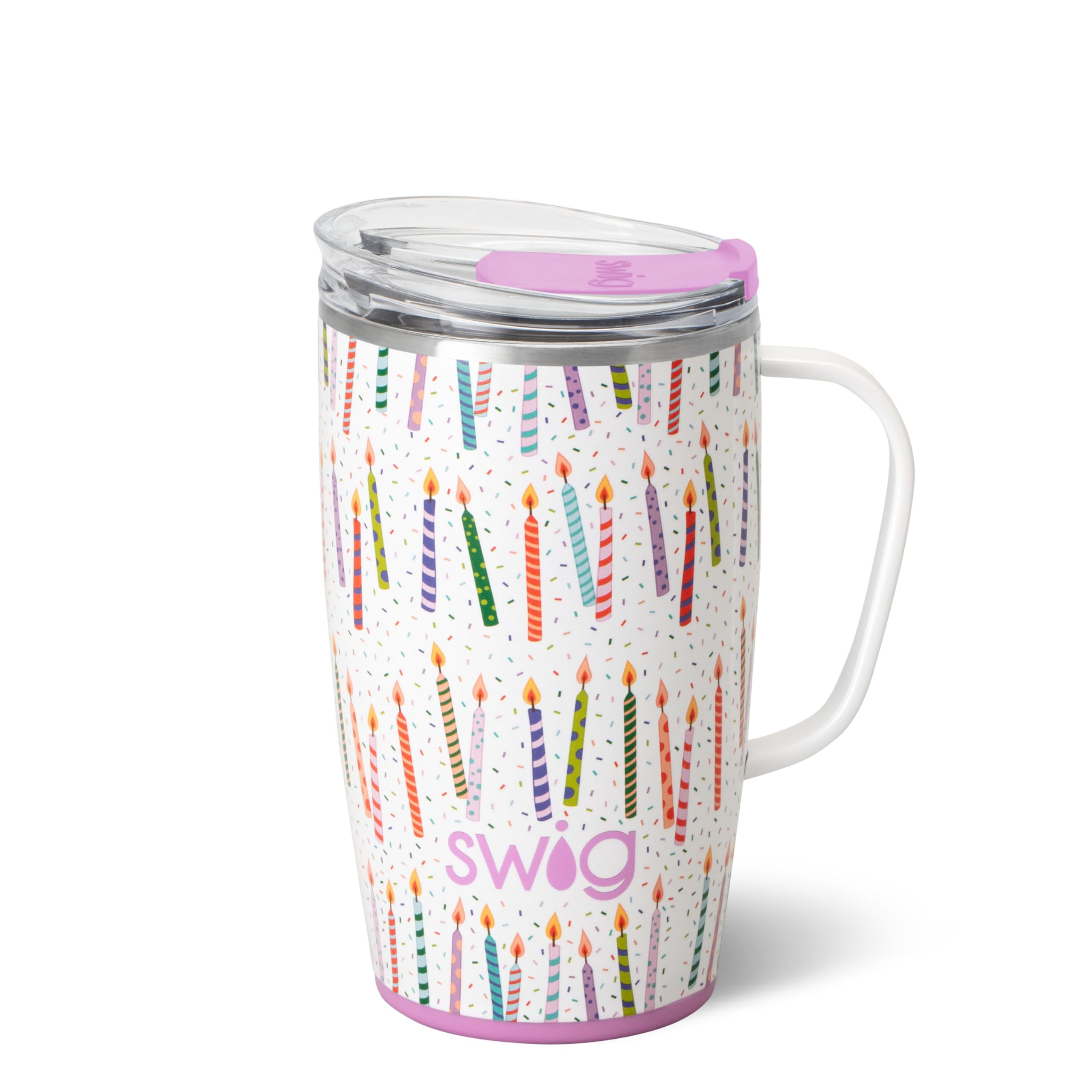 Swig Life 18Oz Travel Mug, Insulated Tumbler With Handle And Lid, Cup Holder Friendly, Dishwasher Safe, Stainless Steel, Travel