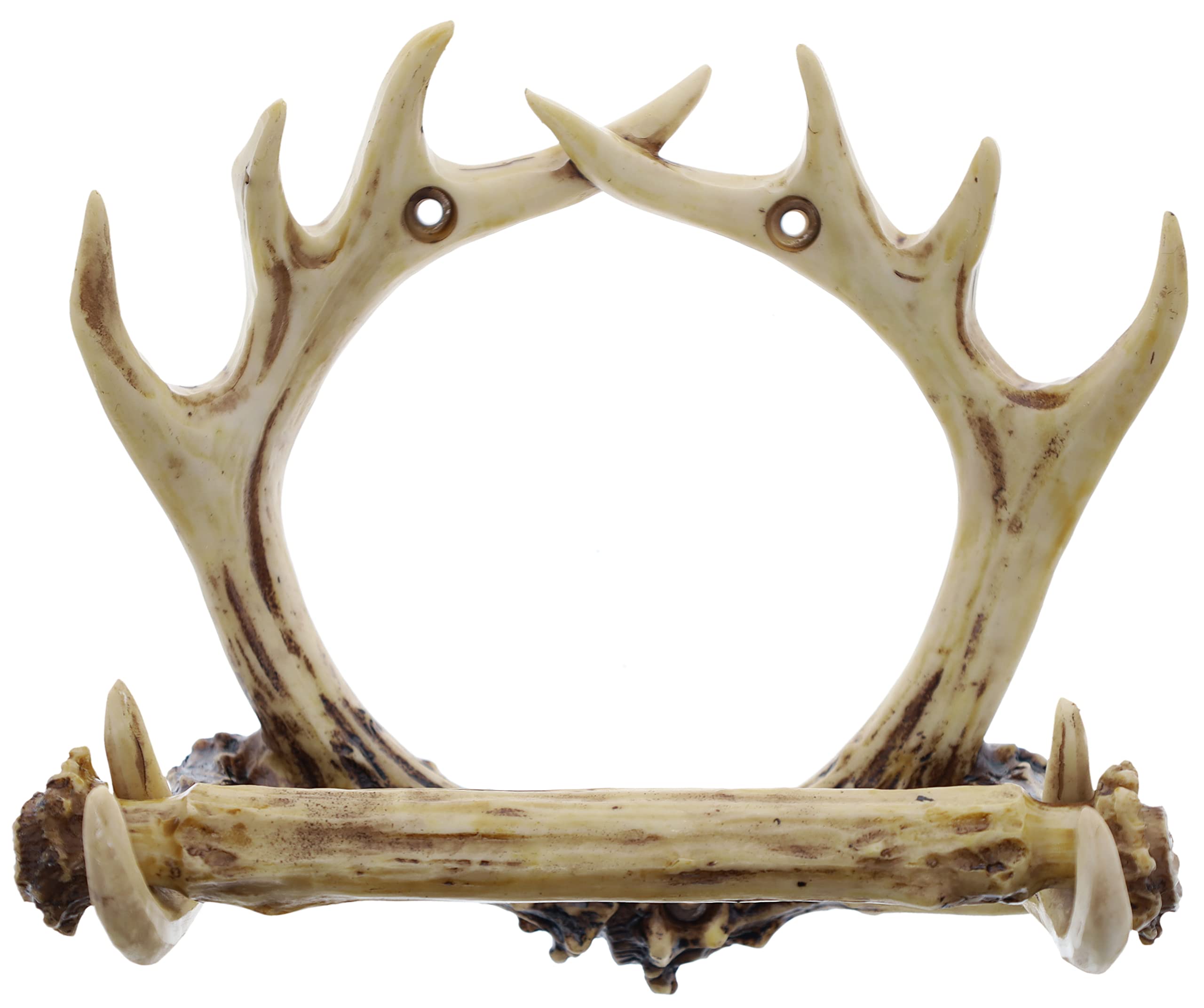 Rustic 8 Point Deer Antler Wall Mounted Toilet Paper Holder - Bathroom Decor
