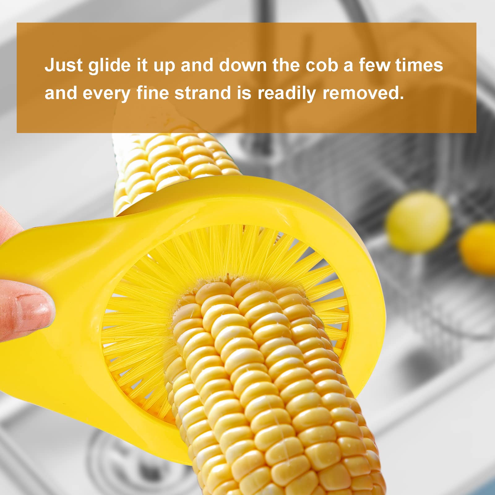 Corn Silk Remover,Corn Cleaning Brush,Vegetable Fruit Silk Remover For Corn Vegetables Cucumber Cleaning Brush Tools(Yellow)