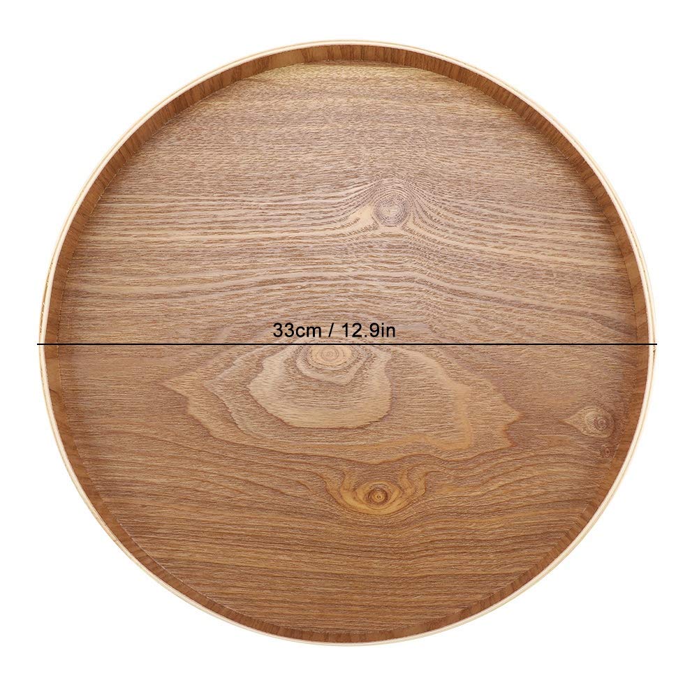 Wooden Plates Round Dinner Plates, Wooden Serving Tray Appetizer Charcuterie Board Round Wood Tray For Home Decor, Food, Vegetab