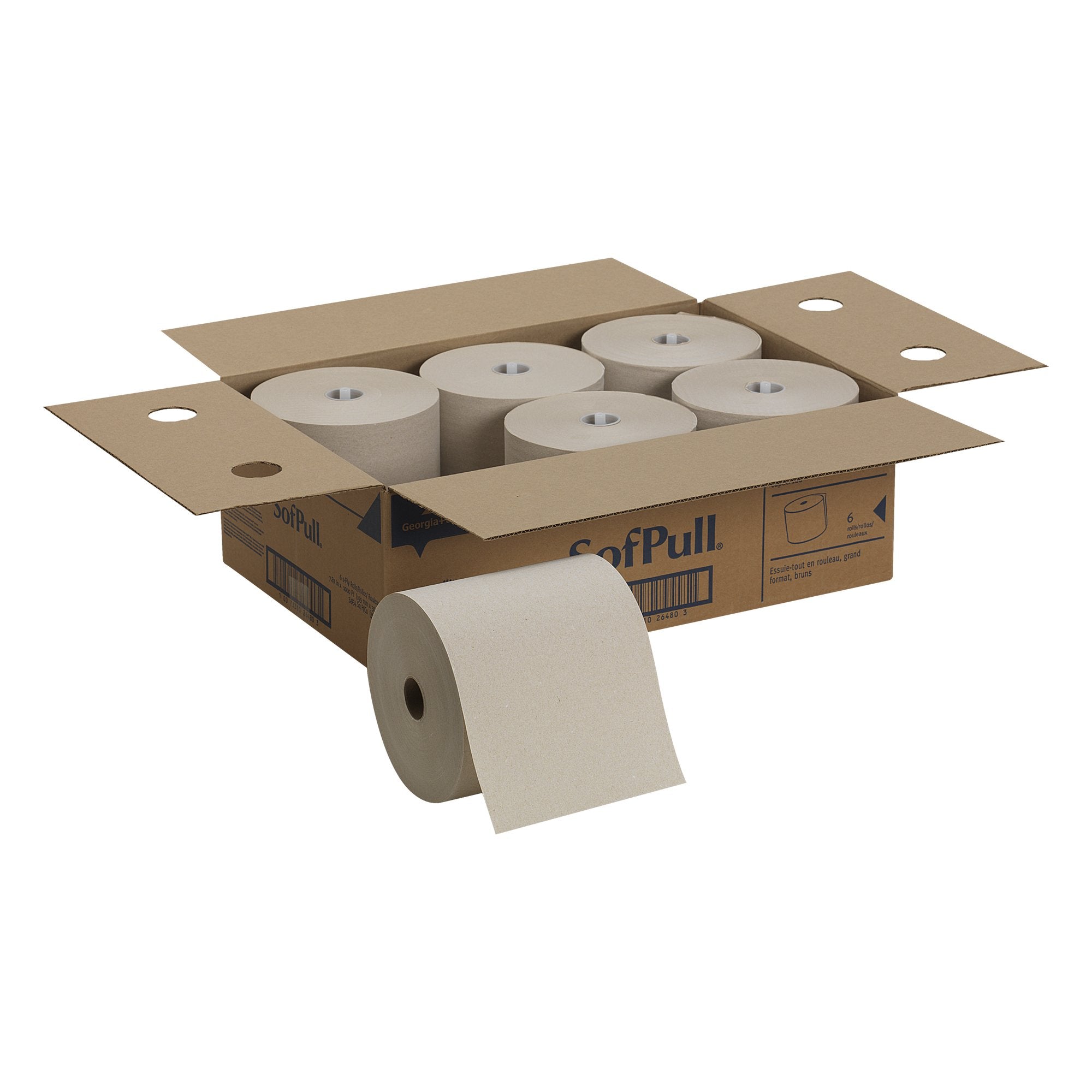 Georgia-Pacific Sofpull 26480 Hardwound Roll Paper Towel, Nonperforated, 7.87'' X 1000' (Case Of 6 Rolls)