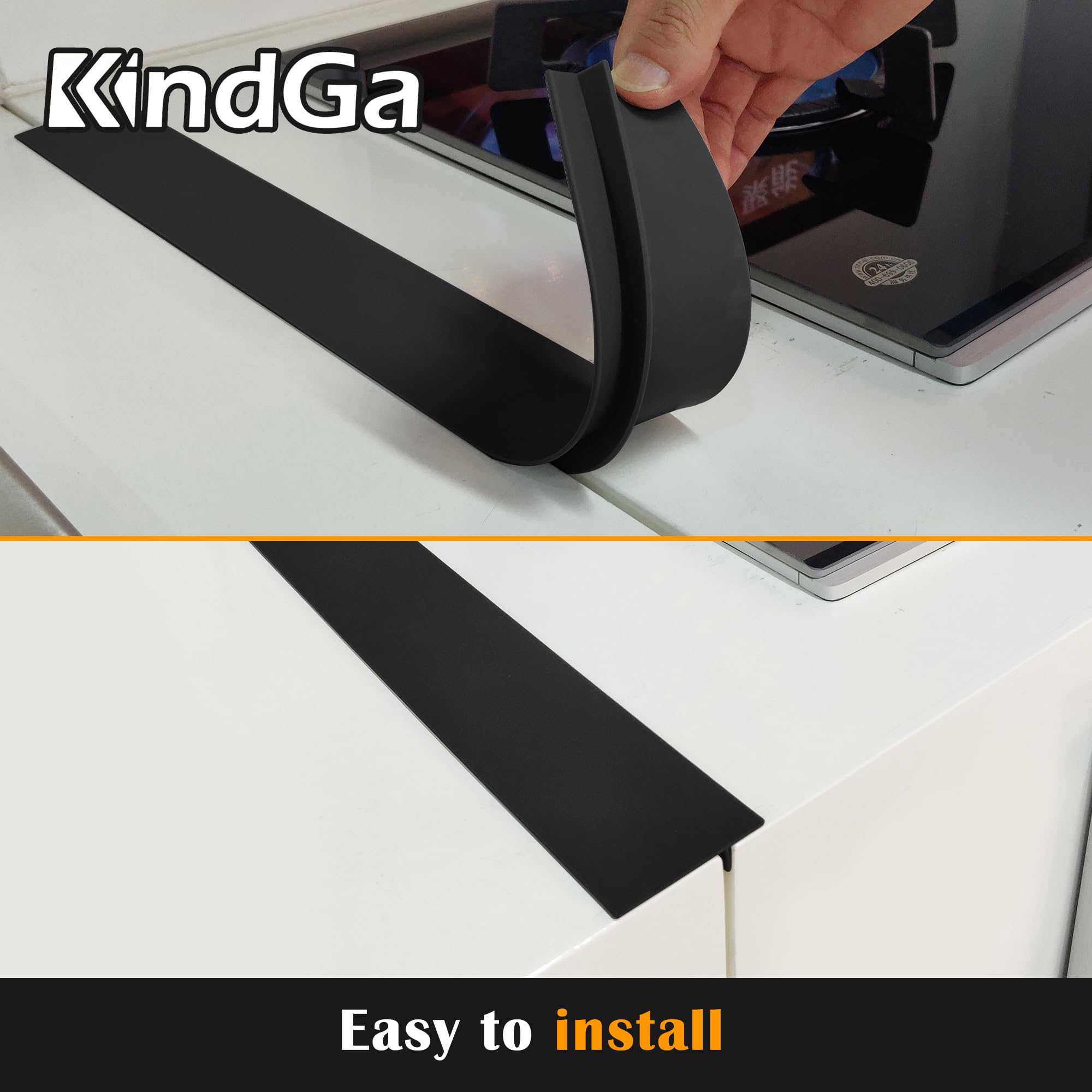 Silicone Stove Counter Gap Cover 21'' By Kindga, Easy Clean Gap Filler Sealing Spills Between Kitchen Counter, Appliances,Stovet