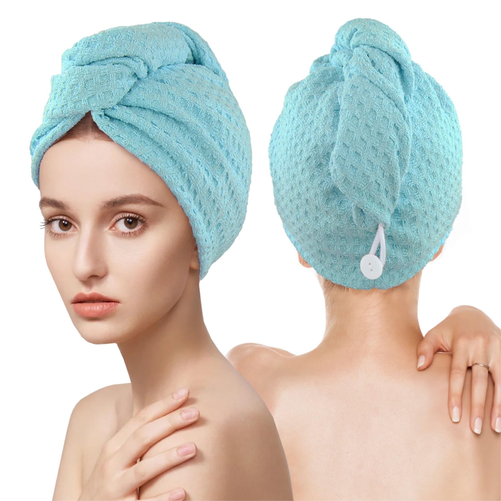 MaopaoBeauty Microfiber Hair Towel 2 Packs Hair Towel Wrap for Women Hair Drying Towel Wrap Hair Accessories for Women Girls(2Pa