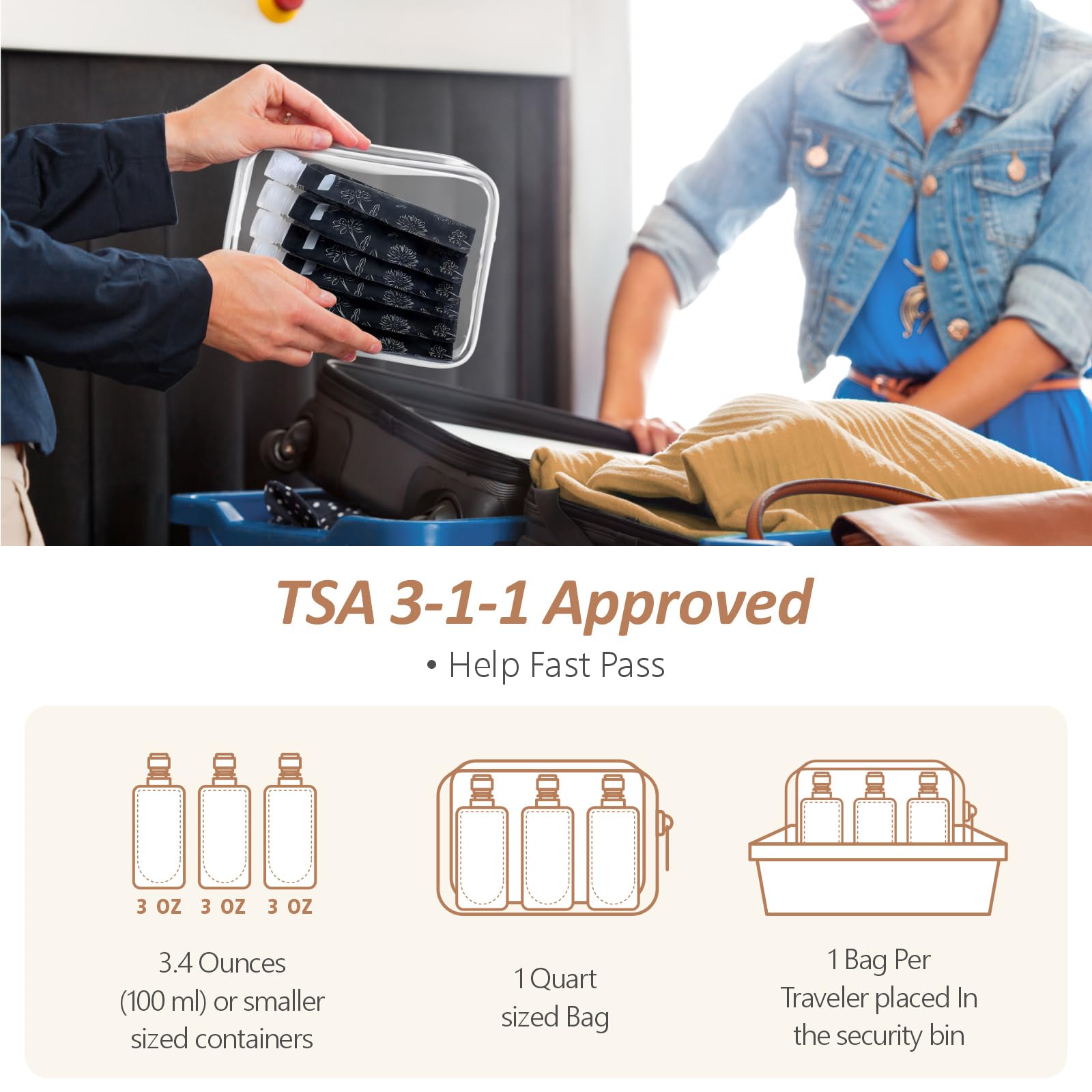 Packism Travel Containers For Liquids - 12 Pack Leak Proof 3Oz Tsa Approved Liquid Travel Pouches, Stand Up, Slim & Lightweight