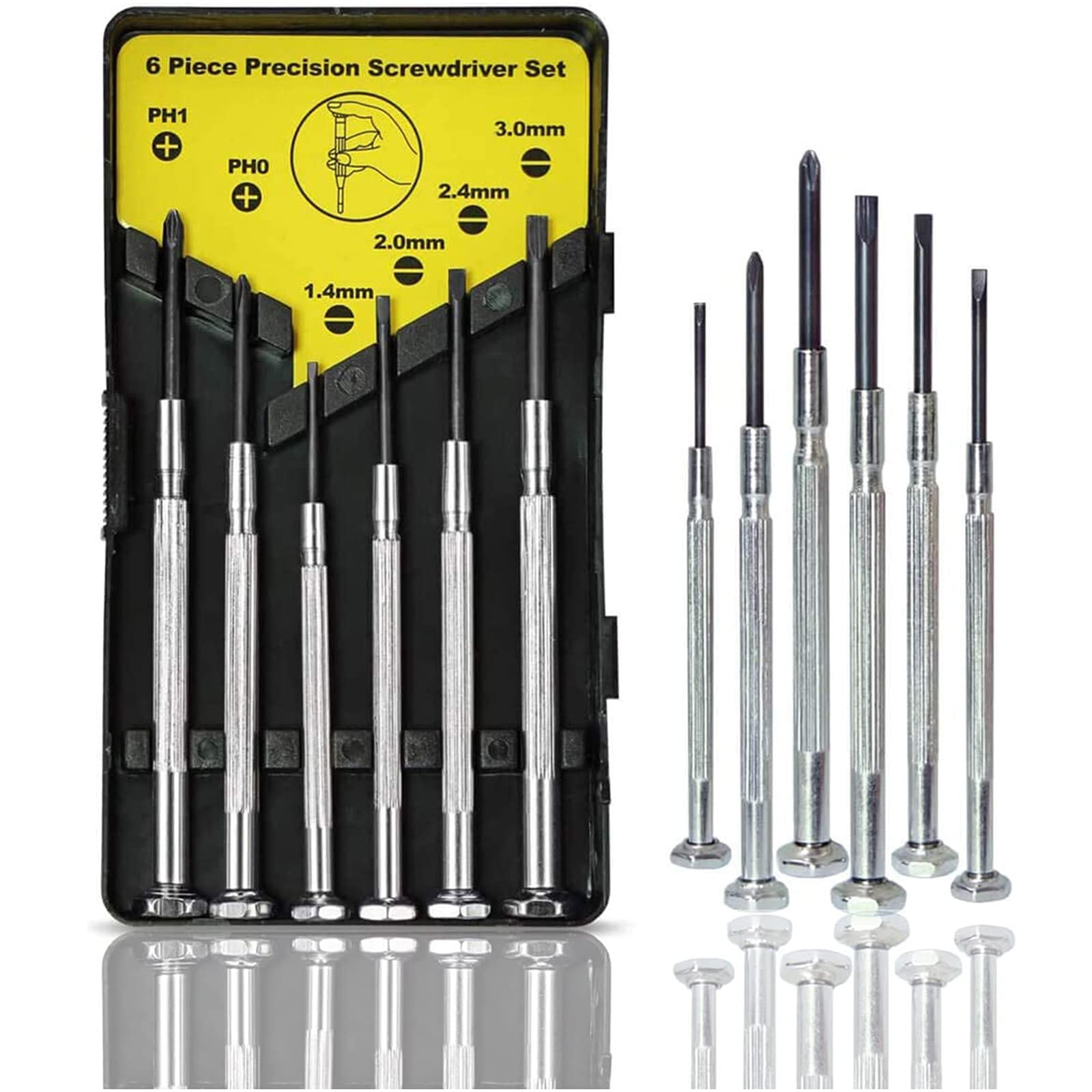 6Pcs Mini Screwdriver Set, Small Screwdriver Set With 6 Different Size Flathead And Phillips Screwdrivers, Precision Screwdriver