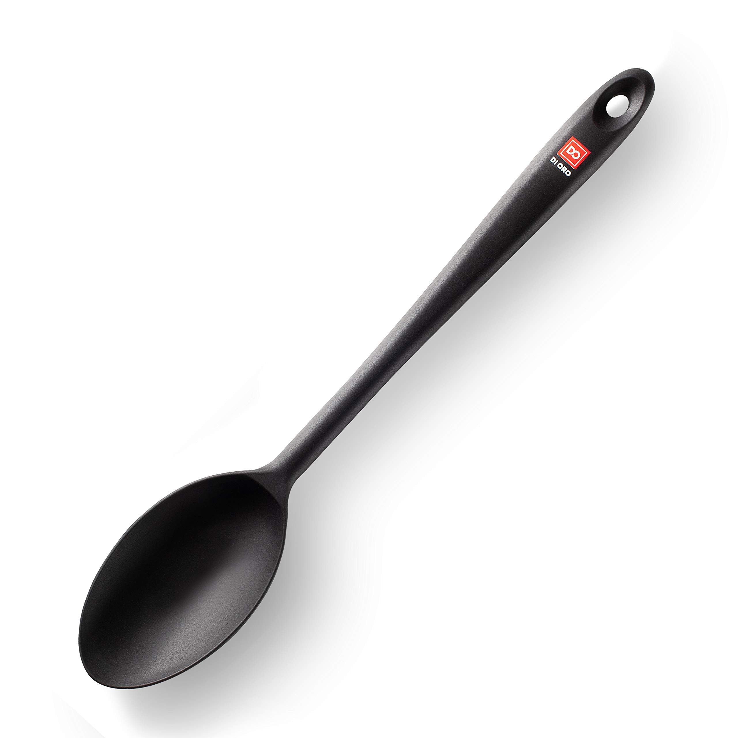 Di Oro Cooking Spoon - Solid Silicone Spoon 600F High Heat Nonstick Cookware Safe - Kitchen Spoon For Cooking & Baking - Large S