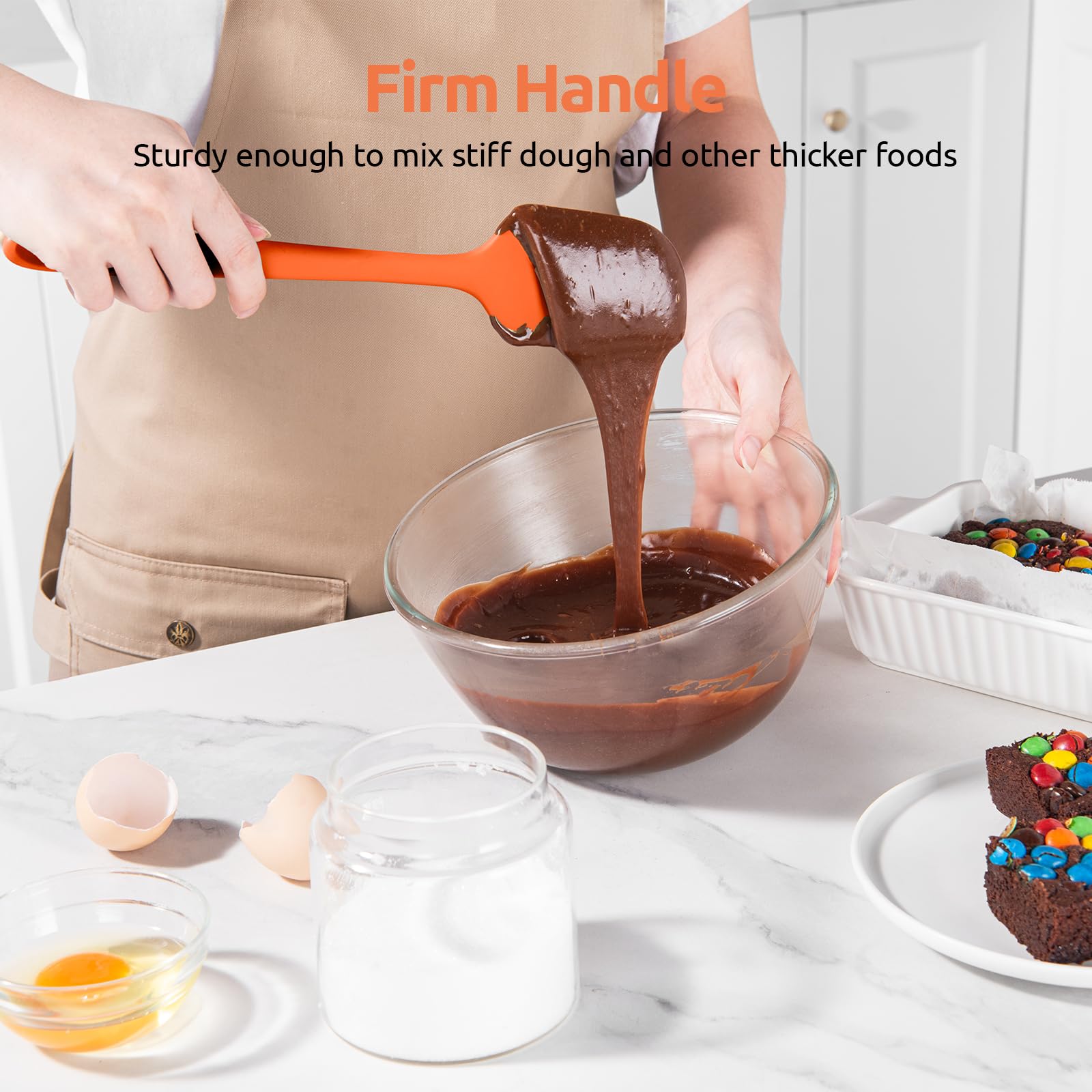 U-Taste Silicone Spatula Set With 600 Degrees Fahrenheit Heat Resistant (Orange)