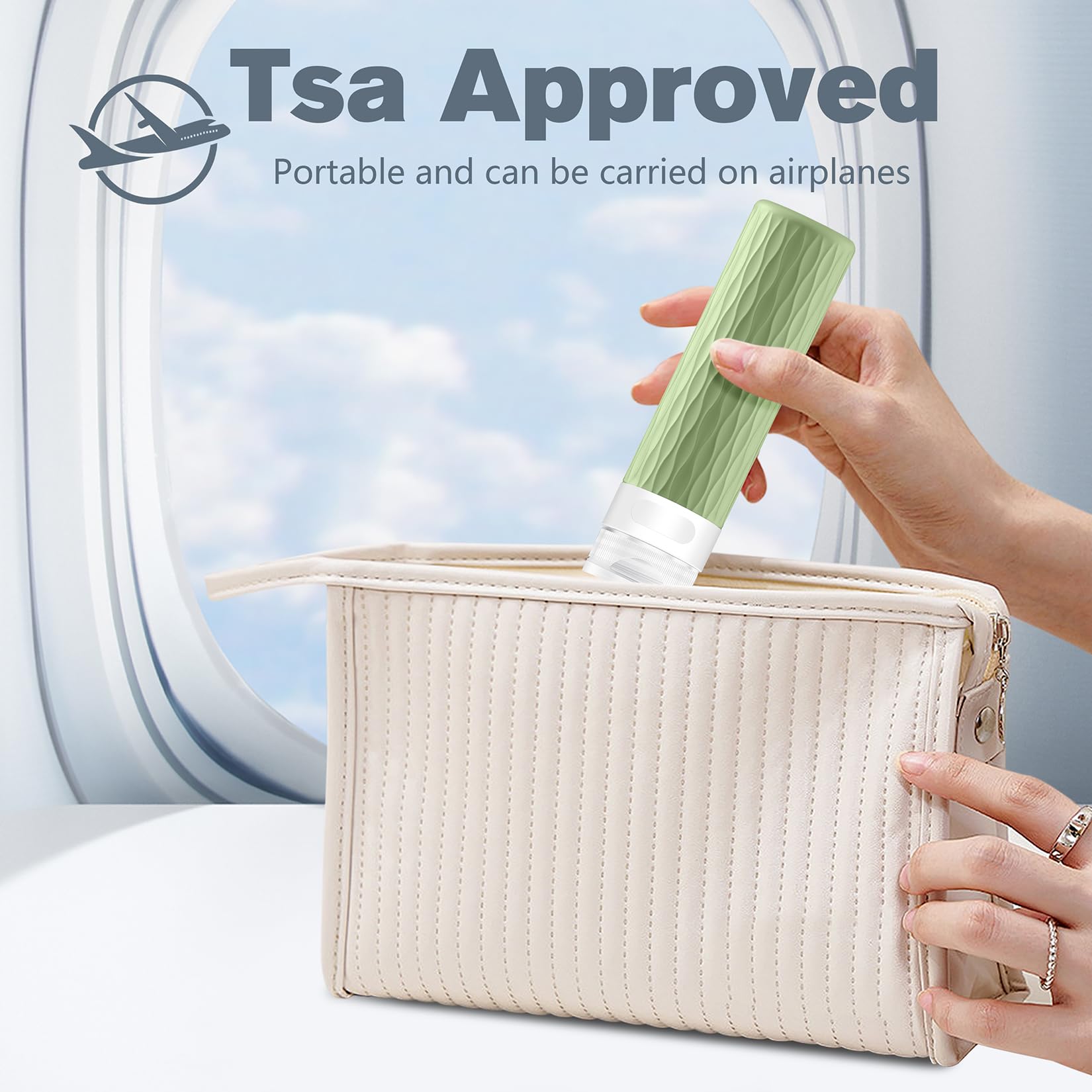 Yealife Travel Bottles For Toiletries, Tsa Approved 3.4Oz Travel Size Containers, Bpa Free Leak Proof Silicone Traveling Bottles