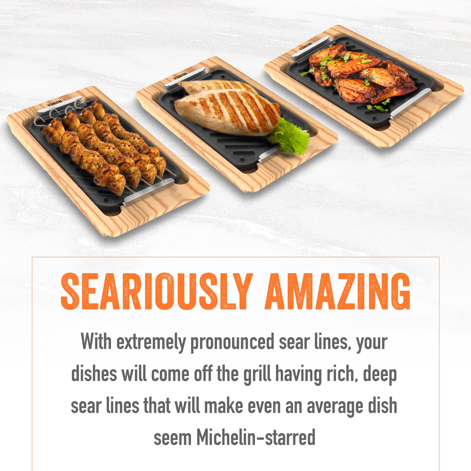 Yukon Glory Sear 'N Serve Set (Bbq Cast Iron Grill Pan Set)