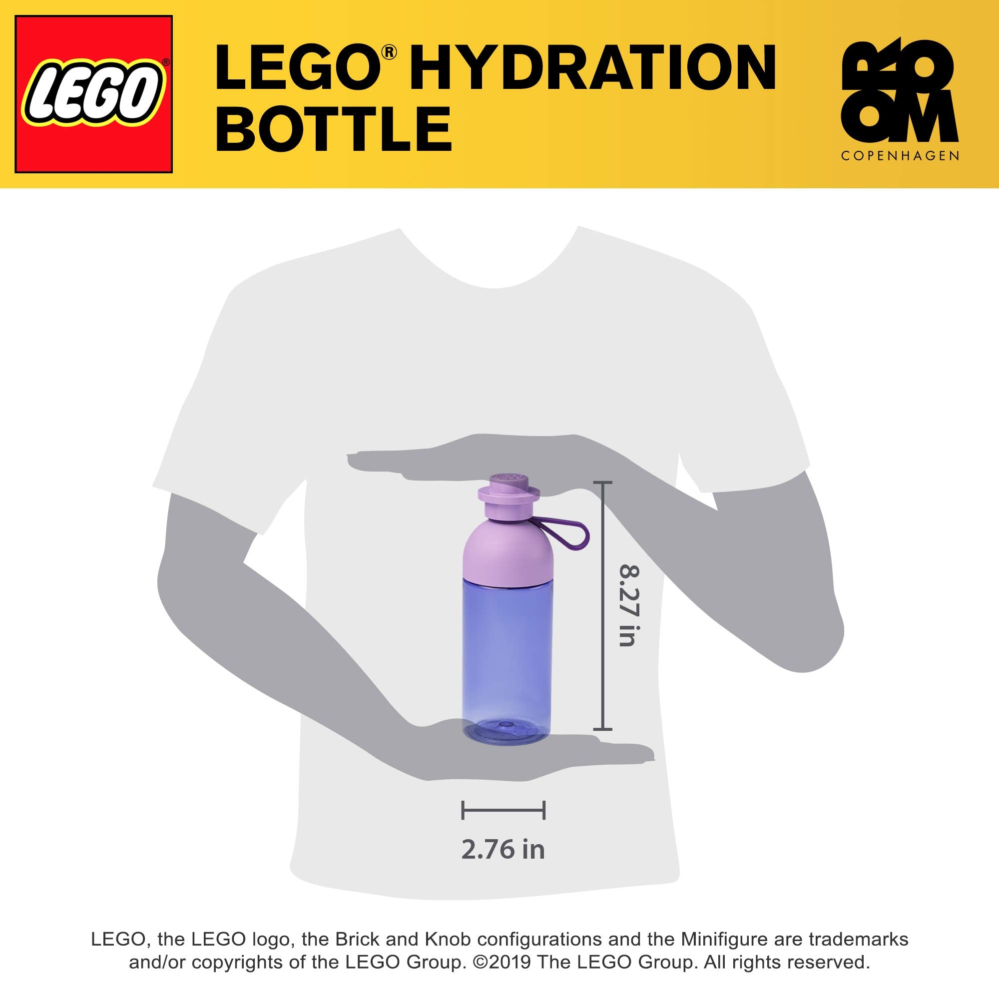 Room Copenhagen Lego Iconic Hydration Bottle, 17 Oz, Lavender