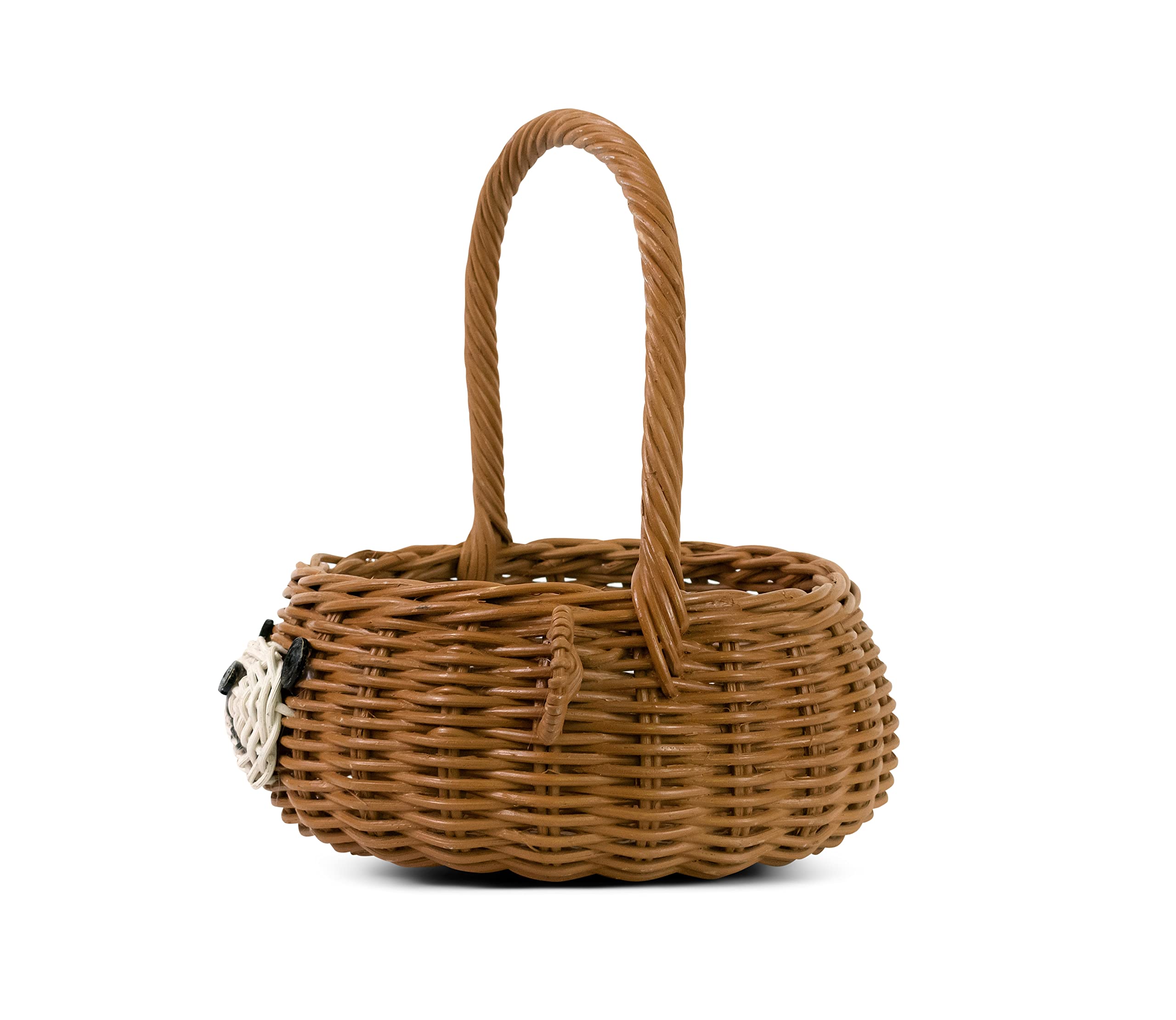 G6 Collection Hand Woven Bear Rattan Wedding Flower Girl Basket Decorative Home Decor Bin Organizer Storage Cute Handmade Handcr