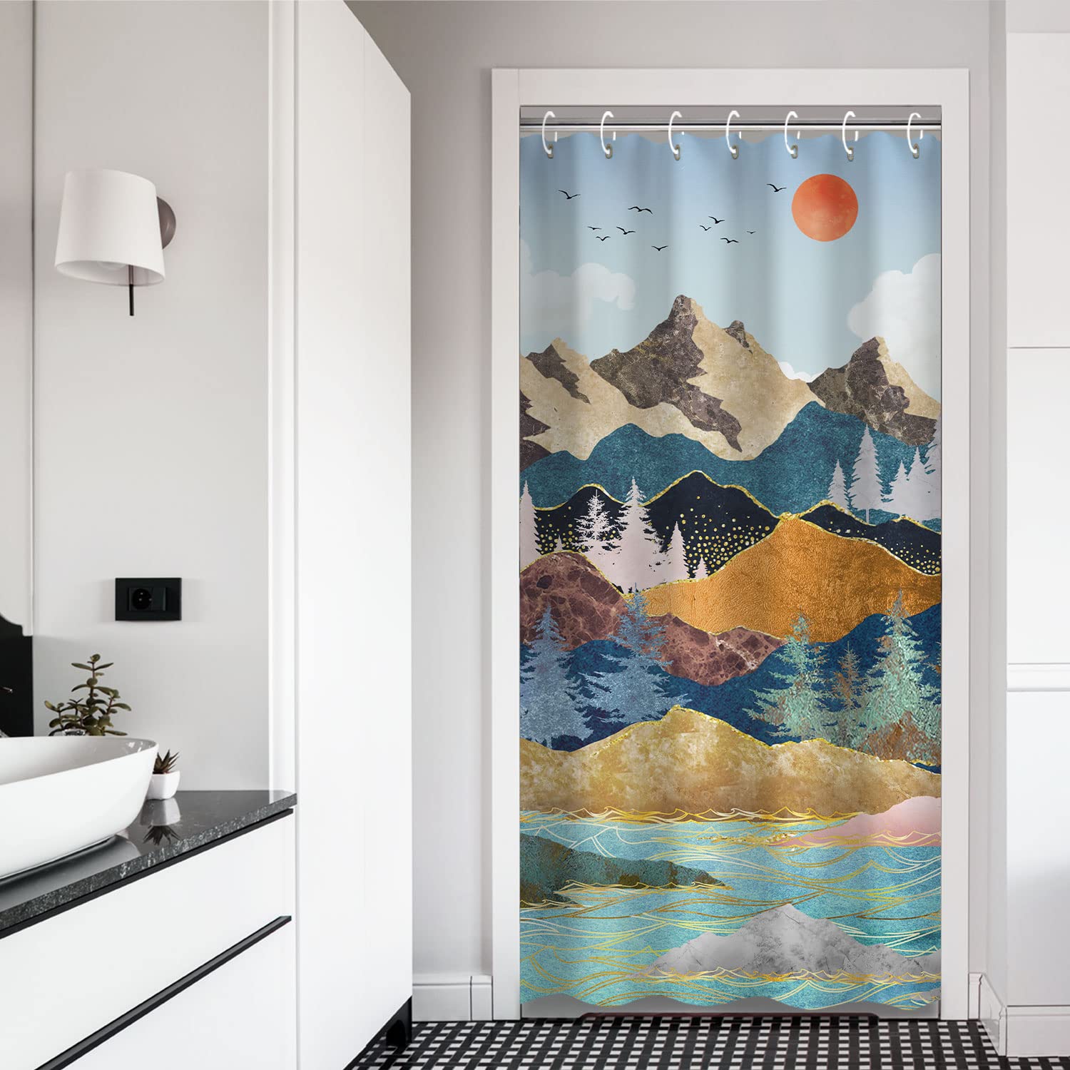 Rosielily Stall Shower Curtain 36'' X 72'' Inches Small Shower Curtain Rustic Shower Curtain Hooks Country Farmhouse Shower Curt