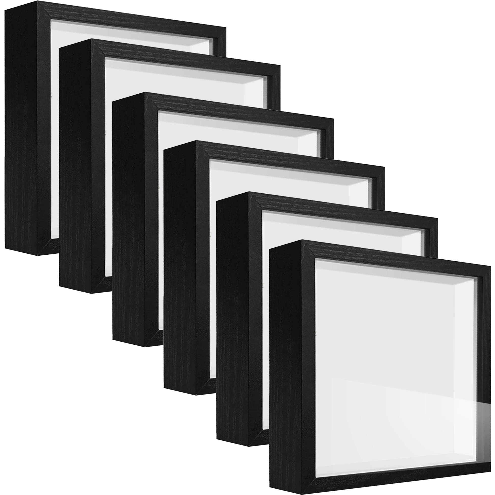 TouYinger 5x5 Small Shadow Box Frame Display Case , Display Case Box for Memorabilia, Medal, Wedding Memories, Crafts, Tickets a