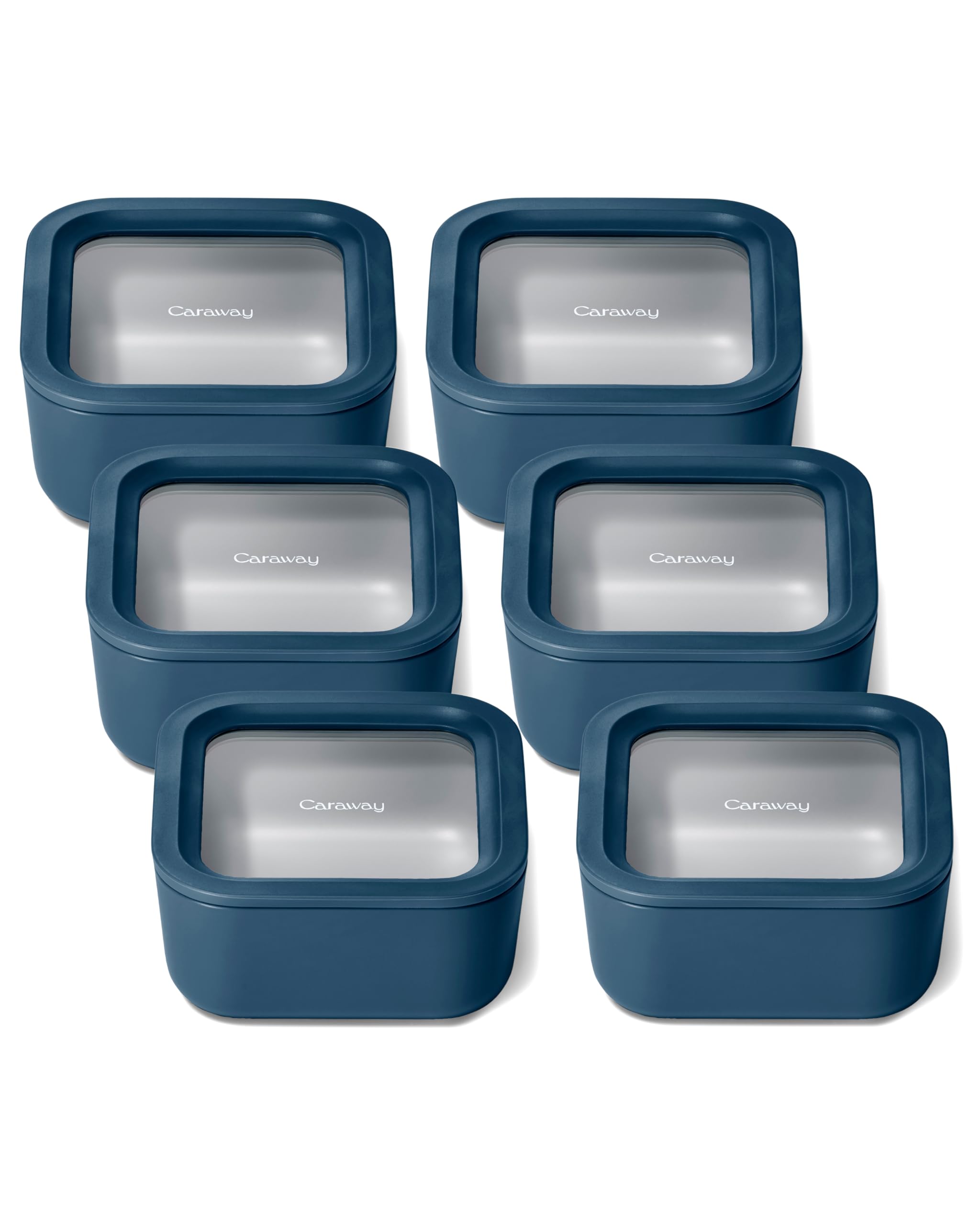 Caraway Small Food Storage Container 6-Pack Navy