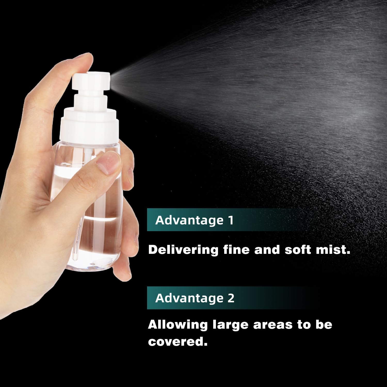 Givitasot 3Pack Small Spray Bottle, 1Oz Mini Spray Bottles, Empty Travel Spray Bottle, Fine Mist Plastic Spray Bottles (Clear+Gr