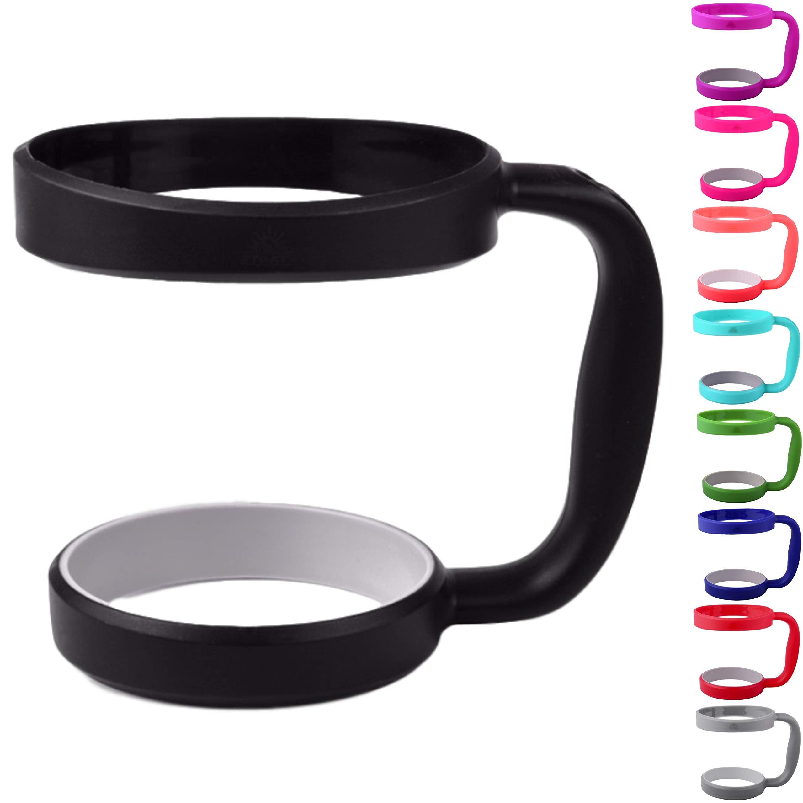 Strata Cups 30 Oz Tumbler Handle - Available For 30 Oz Yeti Tumbler, Ozark Trail Tumbler, Rambler Tumbler- Bpa Free (Black)