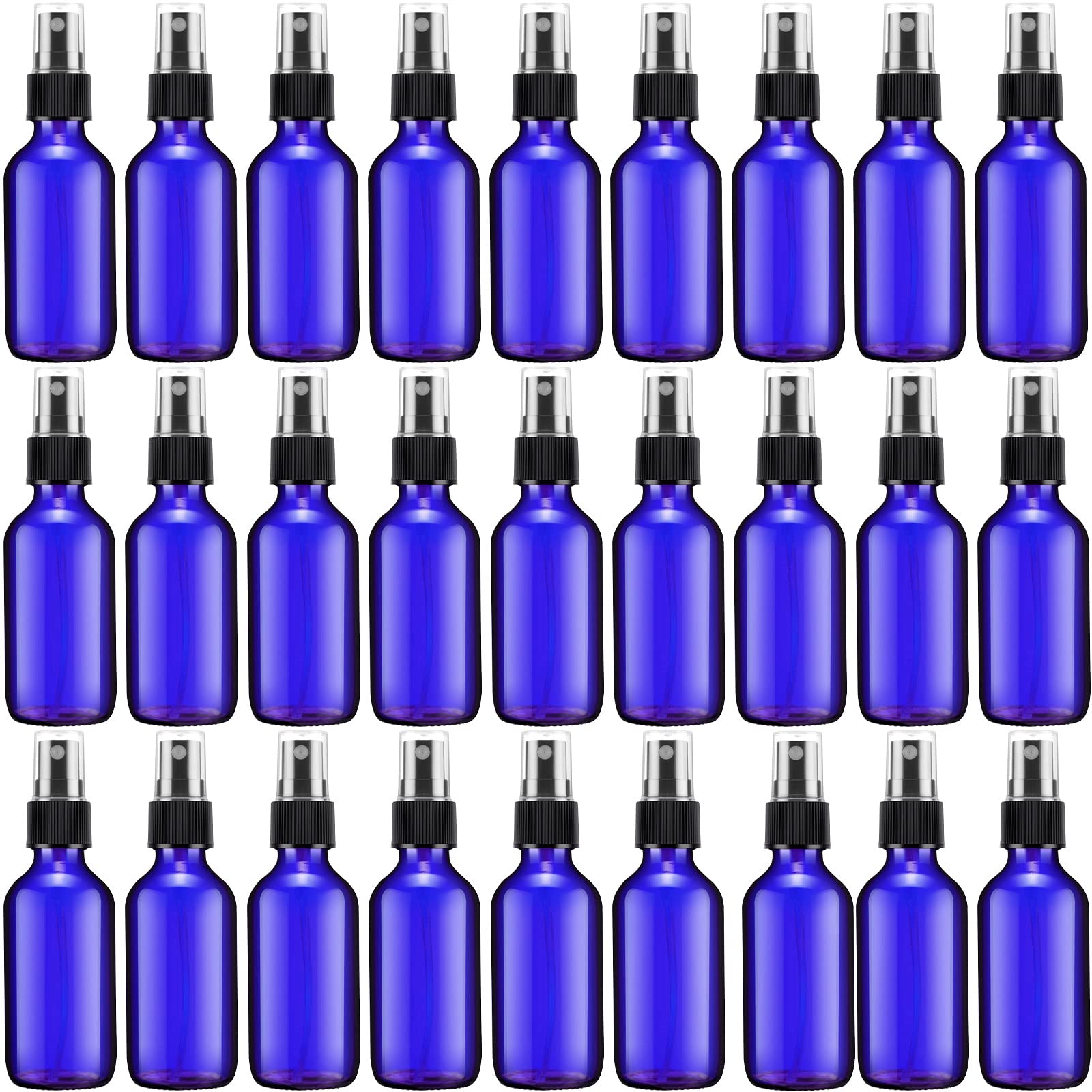 Eccliy 32 Pcs Glass Spray Bottles 2 oz for Essential Oils Small Fine Mist Refillable Mini Liquid Cosmetic Spray Bottles Containe