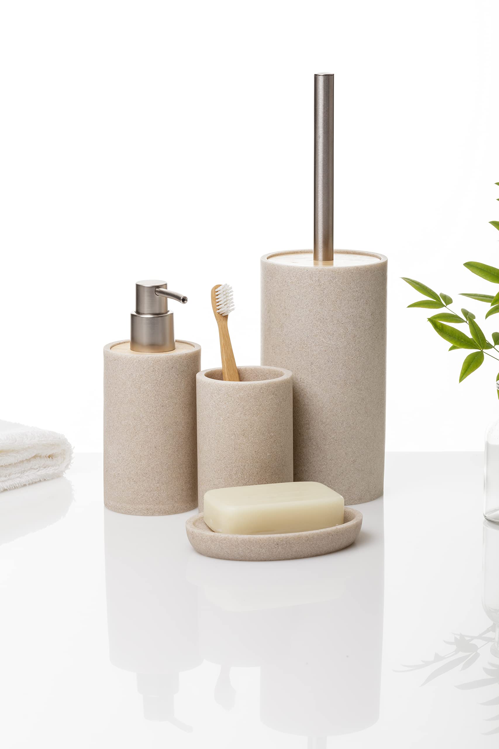 Tatay Soap Dispenser, Beige, 9 X 7,3 X 17 Cm
