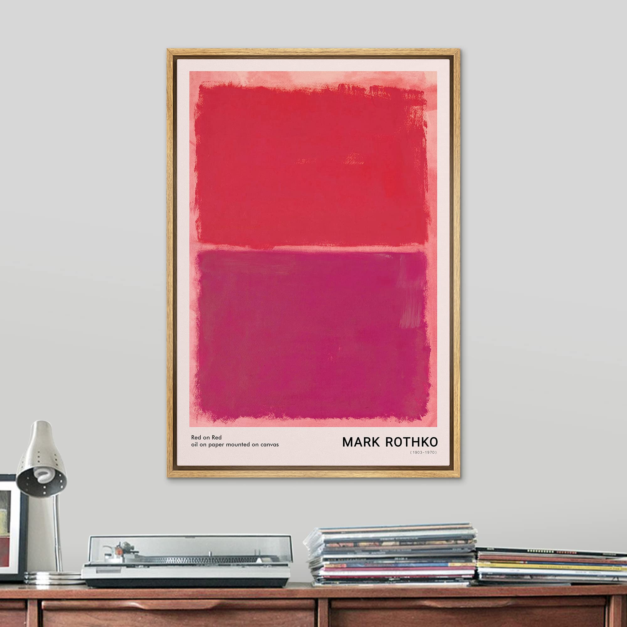 Signleader Framed Canvas Print Wall Art Mark Rothko Red Mid-Century Blocks Abstract Shapes Illustrations Fine Art Contemporary R