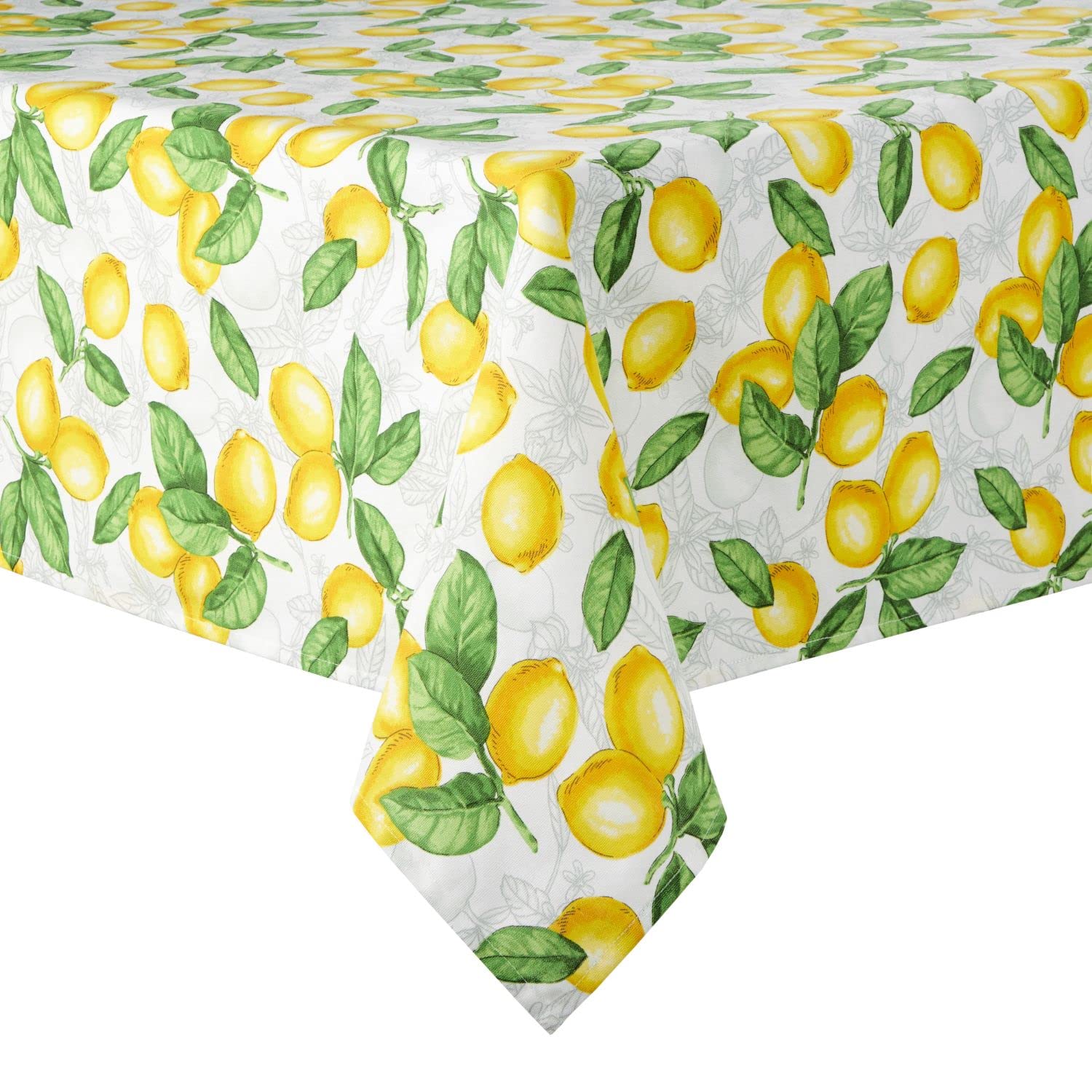 Martha Stewart Lots Of Lemons Tablecloth Single Pack, White/Yellow, 60''X120''