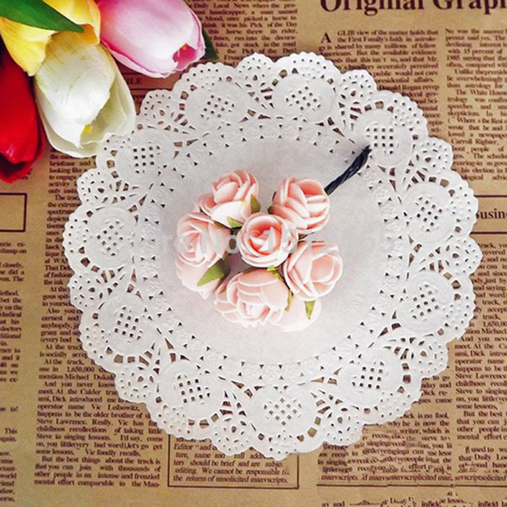 Decora 12.5 Inch Round White Paper Lace Doilies For Wedding Table Decorations 100Pcs